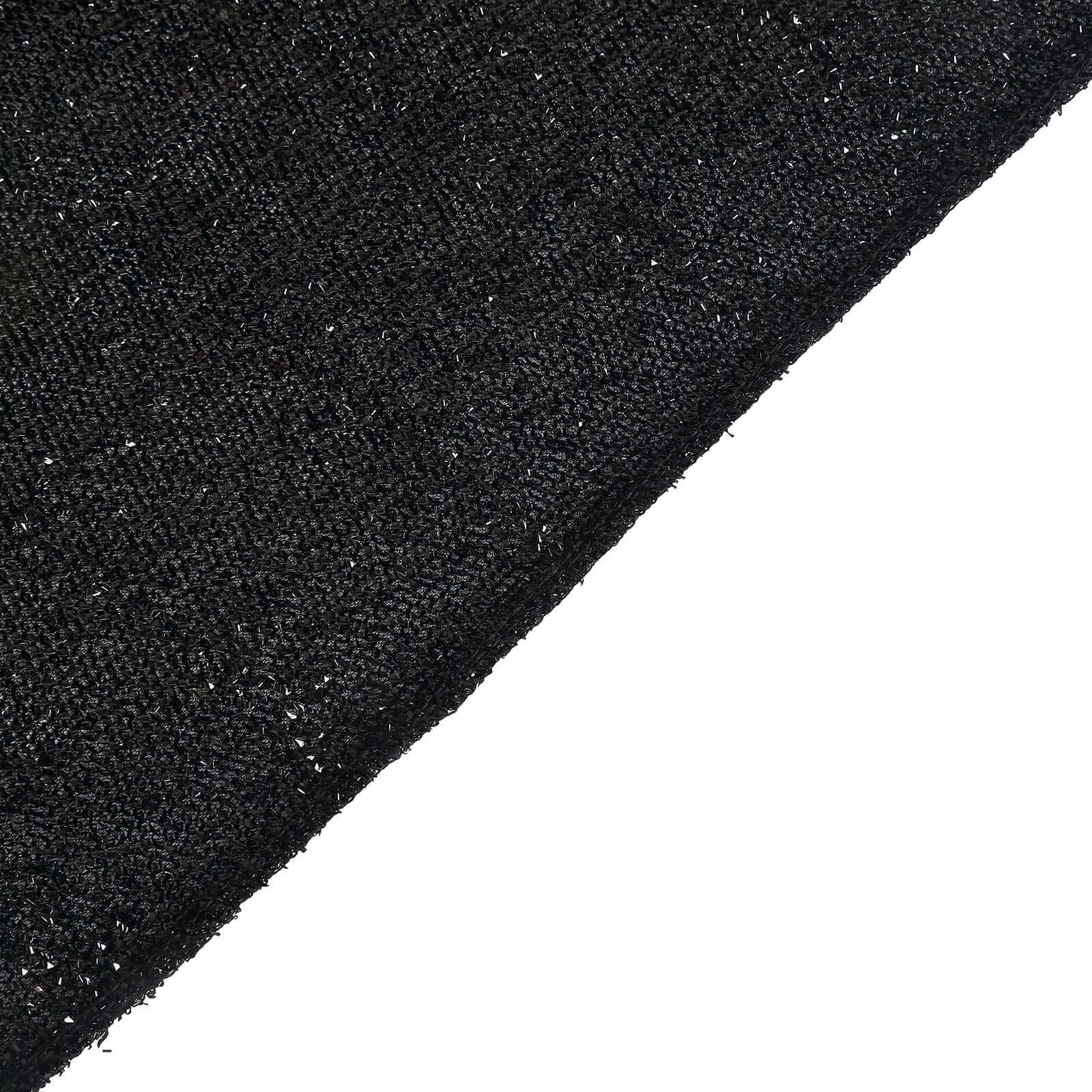 Hot! Metallic Black Shimmer Tinsel Spandex Stretch Tablecloth 72x30