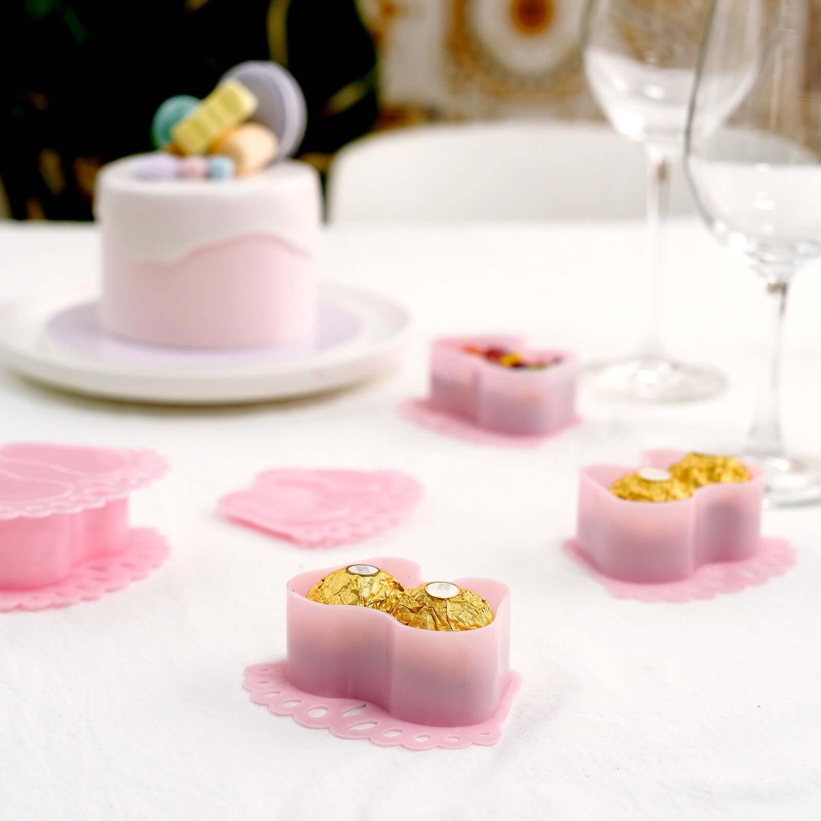 12-Pack Clear/Pink Fillable Baby Feet Style Mini Candy Containers - Ideal for Baby Shower Favors
