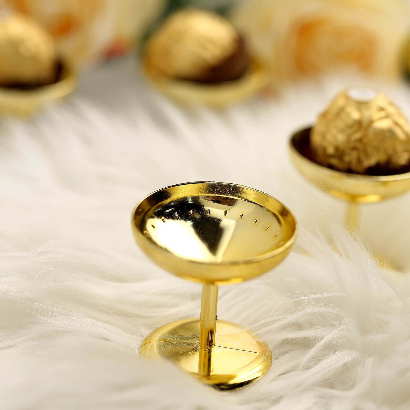 12-Pack Gold Plastic Dessert Cups - Ideal for Treats