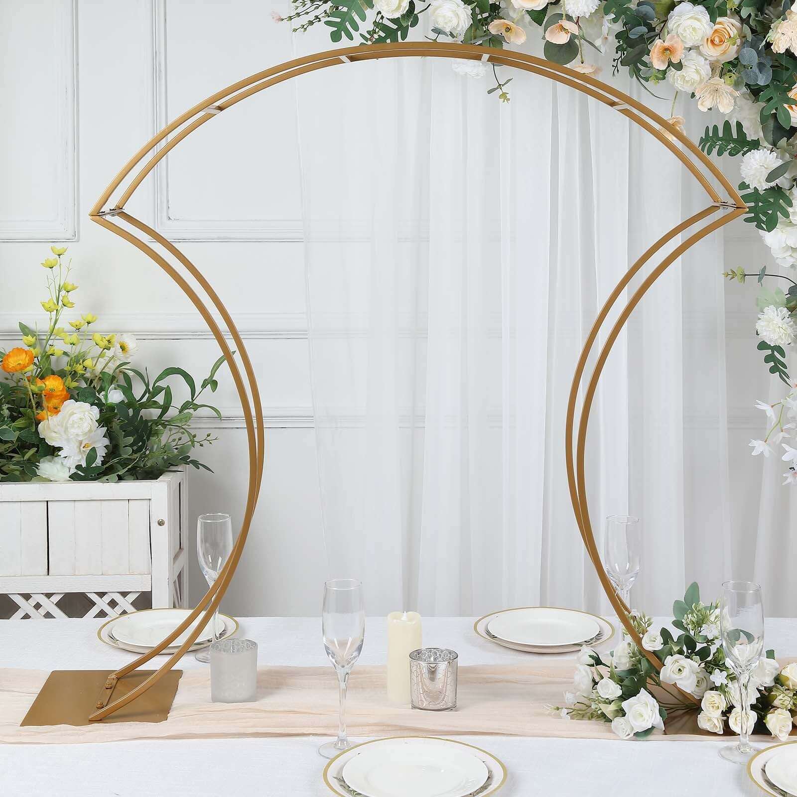 Hot Sale! Gold Metal Curvy Floral Arch Frame Wedding Table Centerpiece 38"