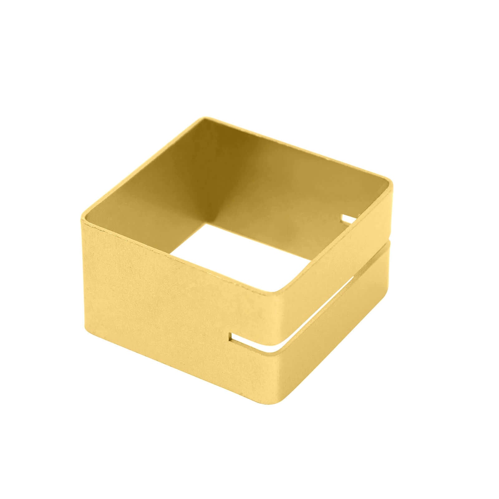4-Pack Modern Matte Gold Metal Square Napkin Rings with Place Card Holder - Ideal for Events