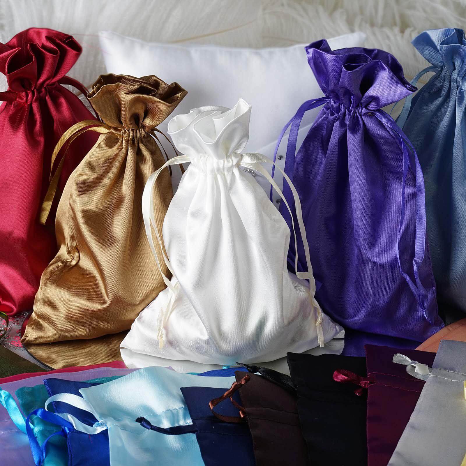 Hot Deal! 12-Pack 6x9 Blush Satin Drawstring Wedding Party Favor Gift Bags