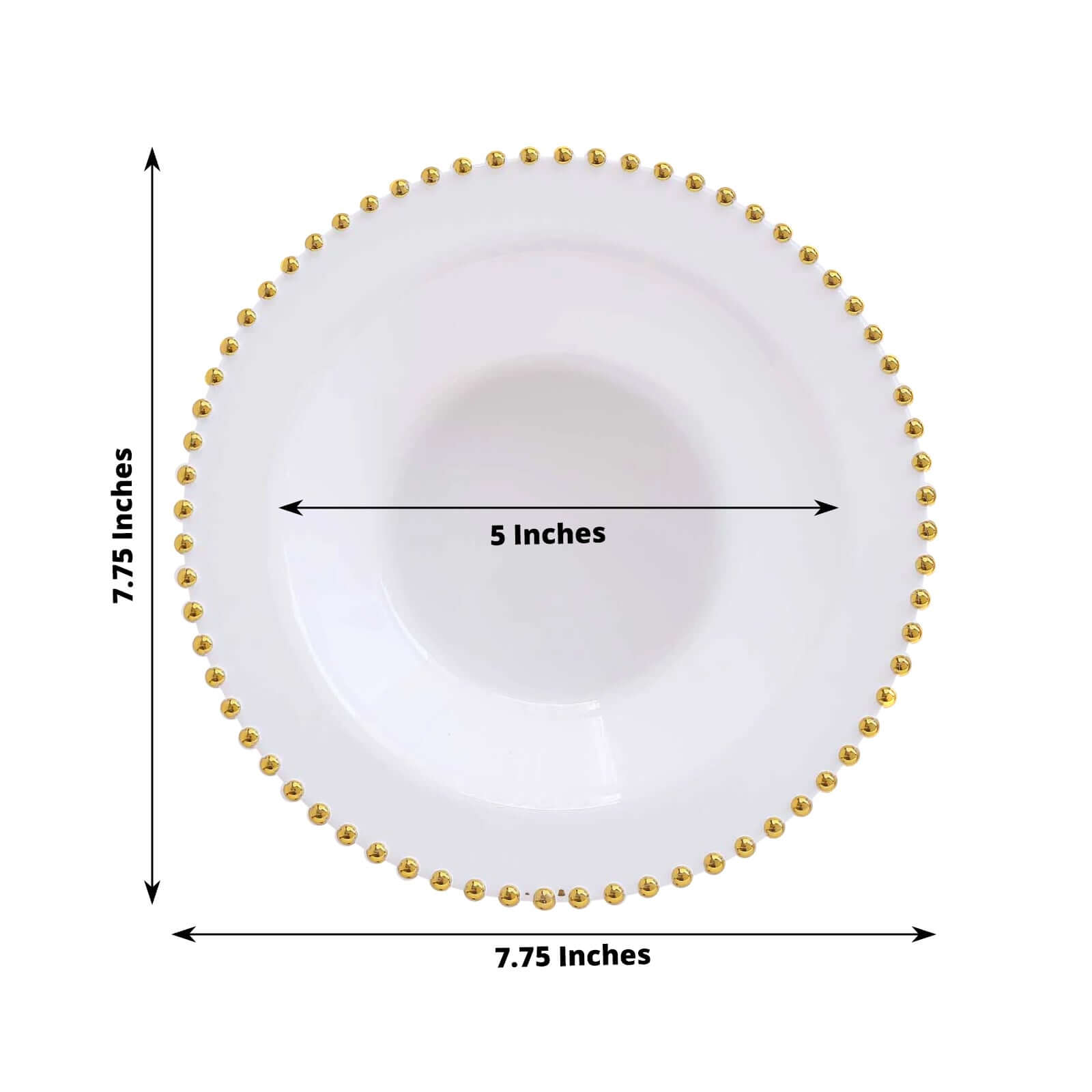 10-Pack 12oz Disposable White Plastic Salad & Soup Bowls with Gold Beaded Rim - Great Value!