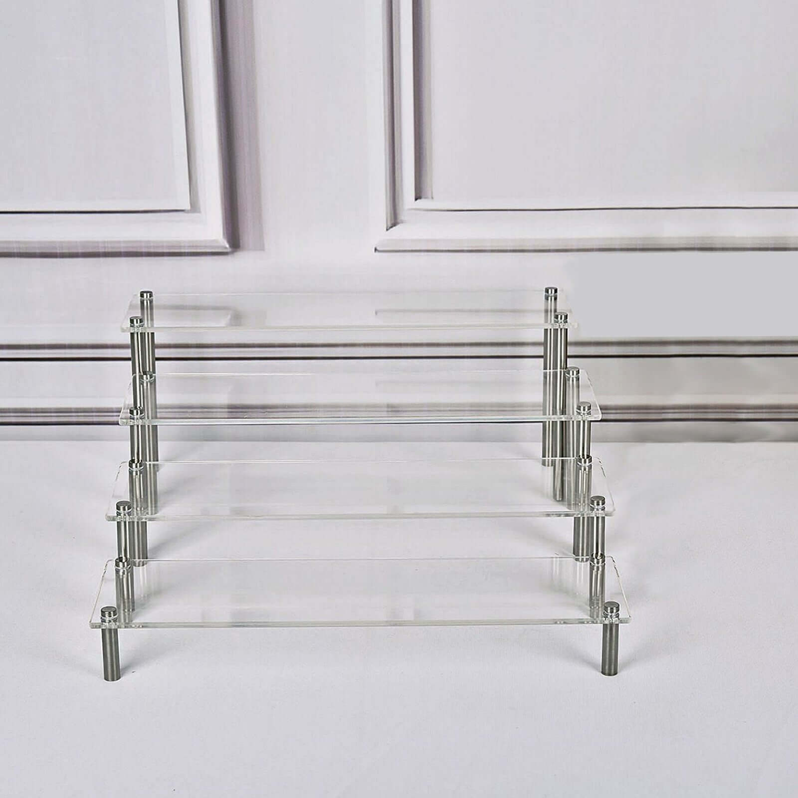 Hot Deal! Set of 4 Clear Premium Acrylic Dessert Display Stands for Cupcakes, Pastries & Appetizers