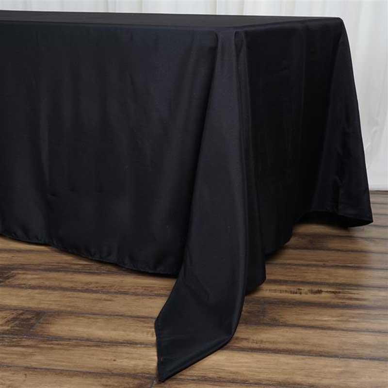 Black 72x120 Polyester Rectangle Tablecloth - Stylish & Durable for Events