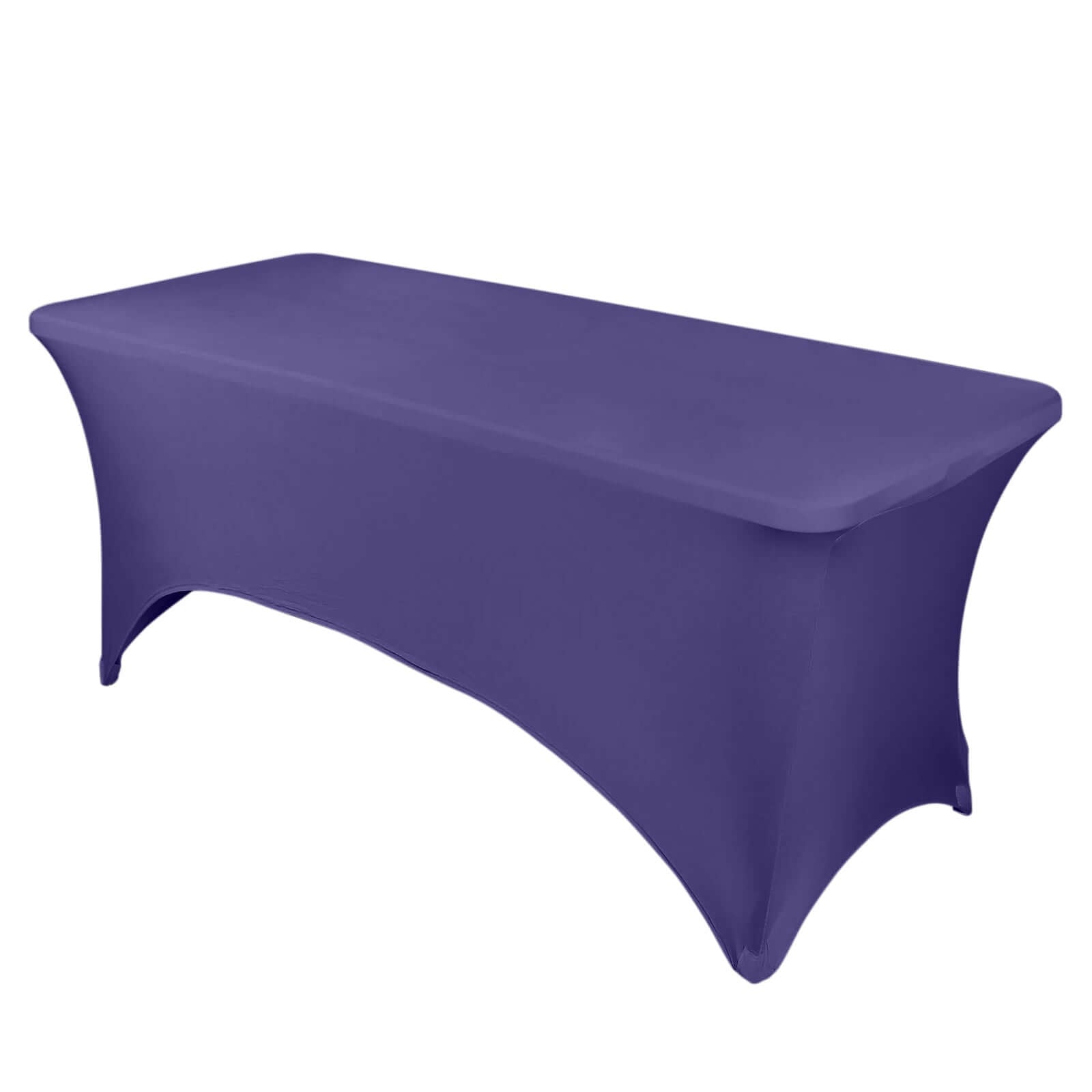 Purple Durable Stretch Spandex 96x30 Rectangle Table Cover - Ideal for Events