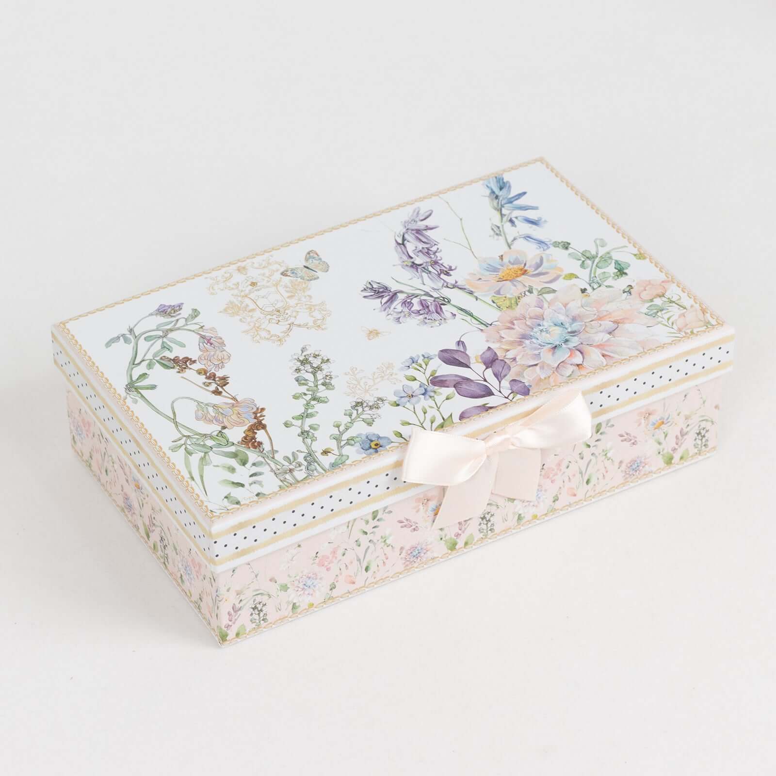 Blush Floral-Printed Porcelain Espresso Cups and Saucers Set of 2 with Gift Box
