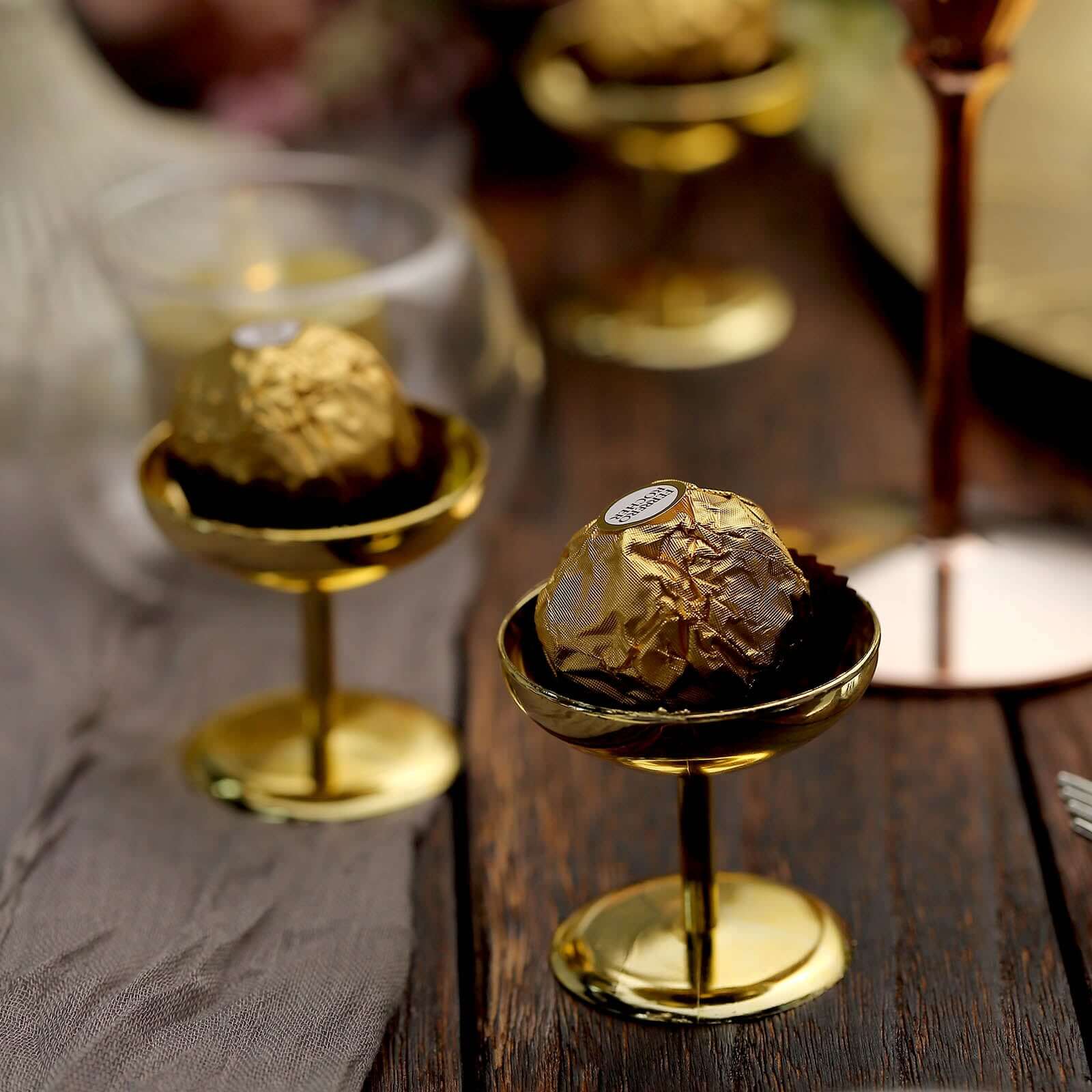 12-Pack Gold Plastic Dessert Cups - Ideal for Treats