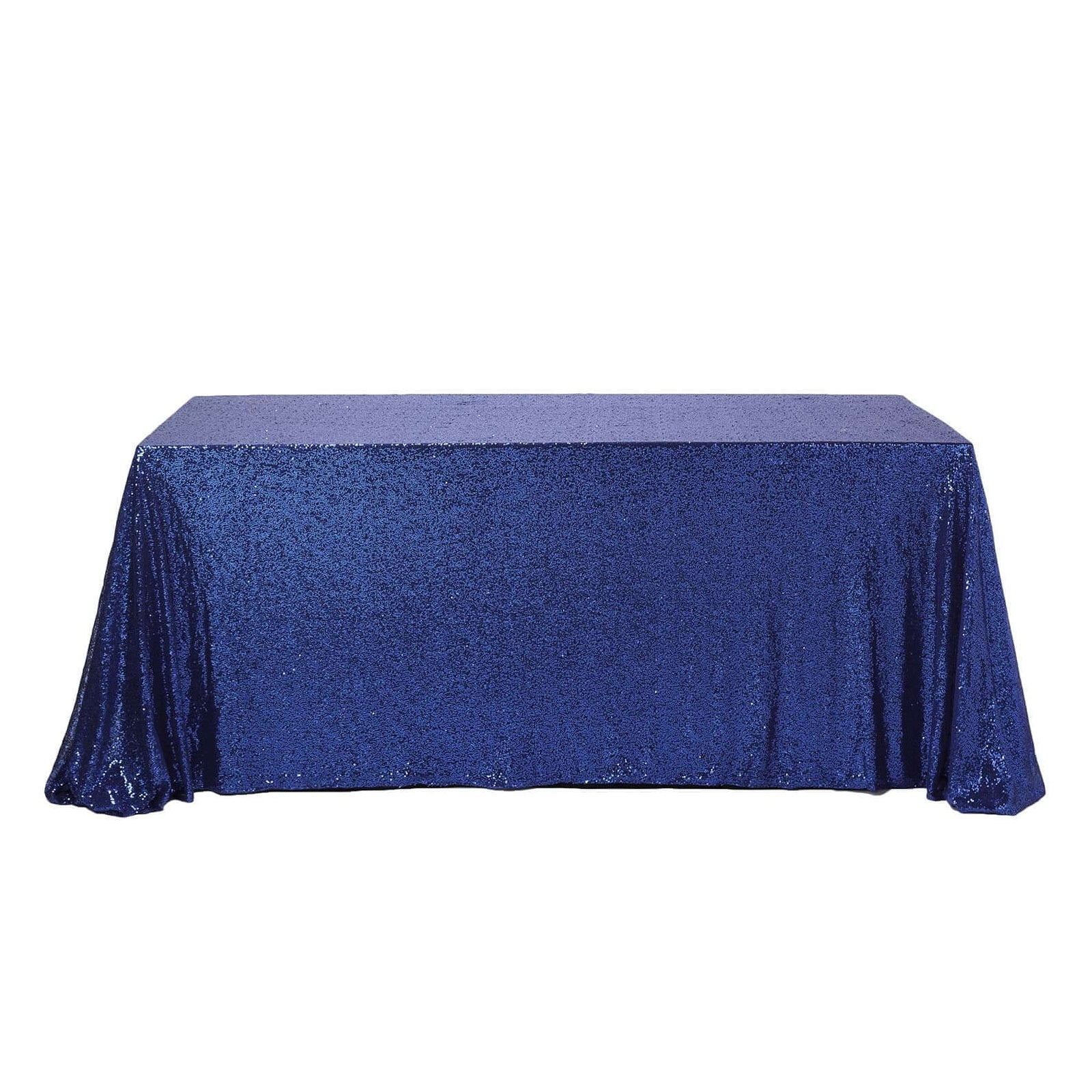 Hot! Navy Blue Seamless Sequined Rectangle Tablecloth 90x156