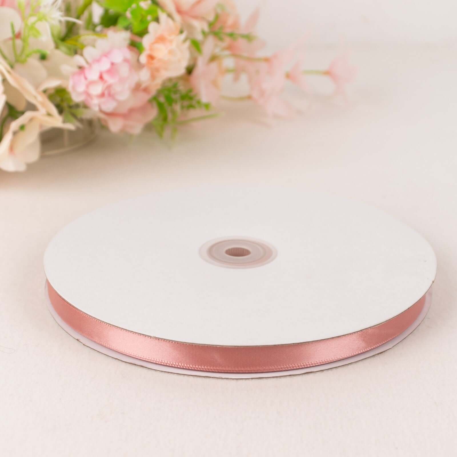 100-Yard 3/8-Inch Single-Faced Dusty Rose Decorative Satin Ribbon