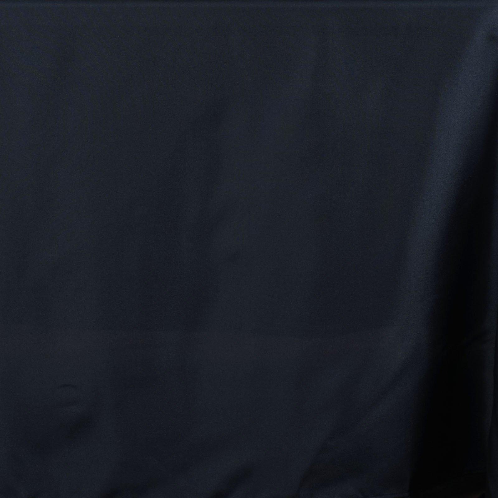 Black Seamless Polyester Rectangle Tablecloth with Rounded Corners, 90x132