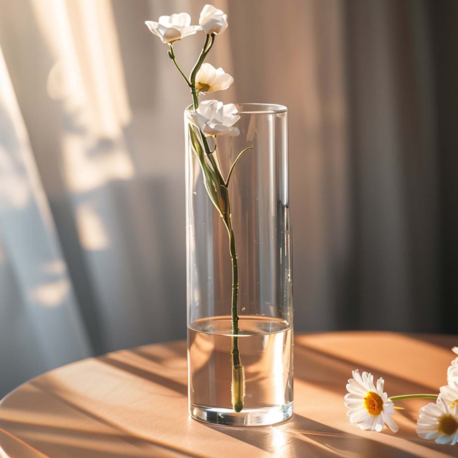 Amazing 6-Pack Clear Glass Cylinder Flower Vases - Ideal Stylish Centerpieces for Weddings