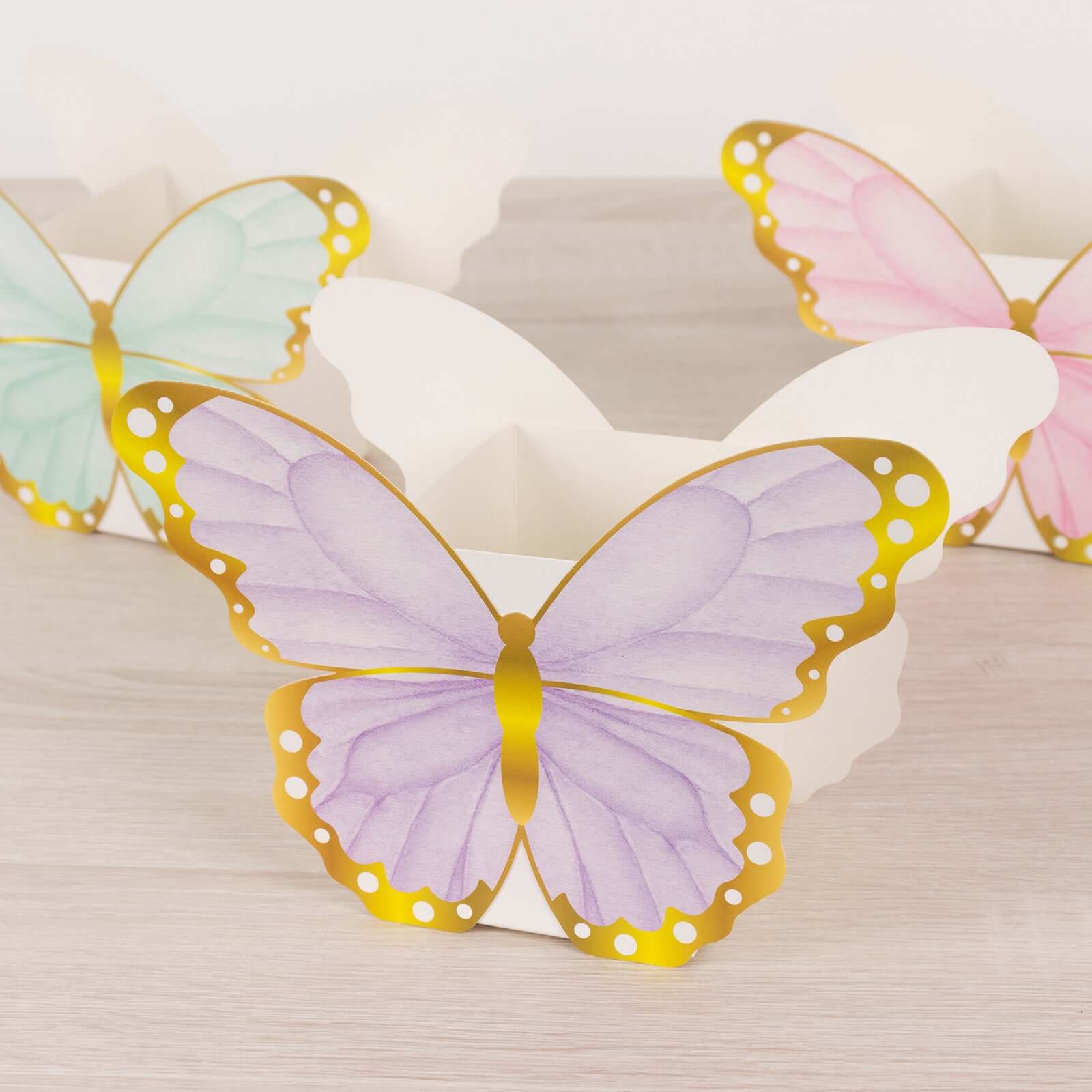 12-Pack High-Quality Butterfly-Themed Paper Candy Gift Favor Boxes, 6x8 Size