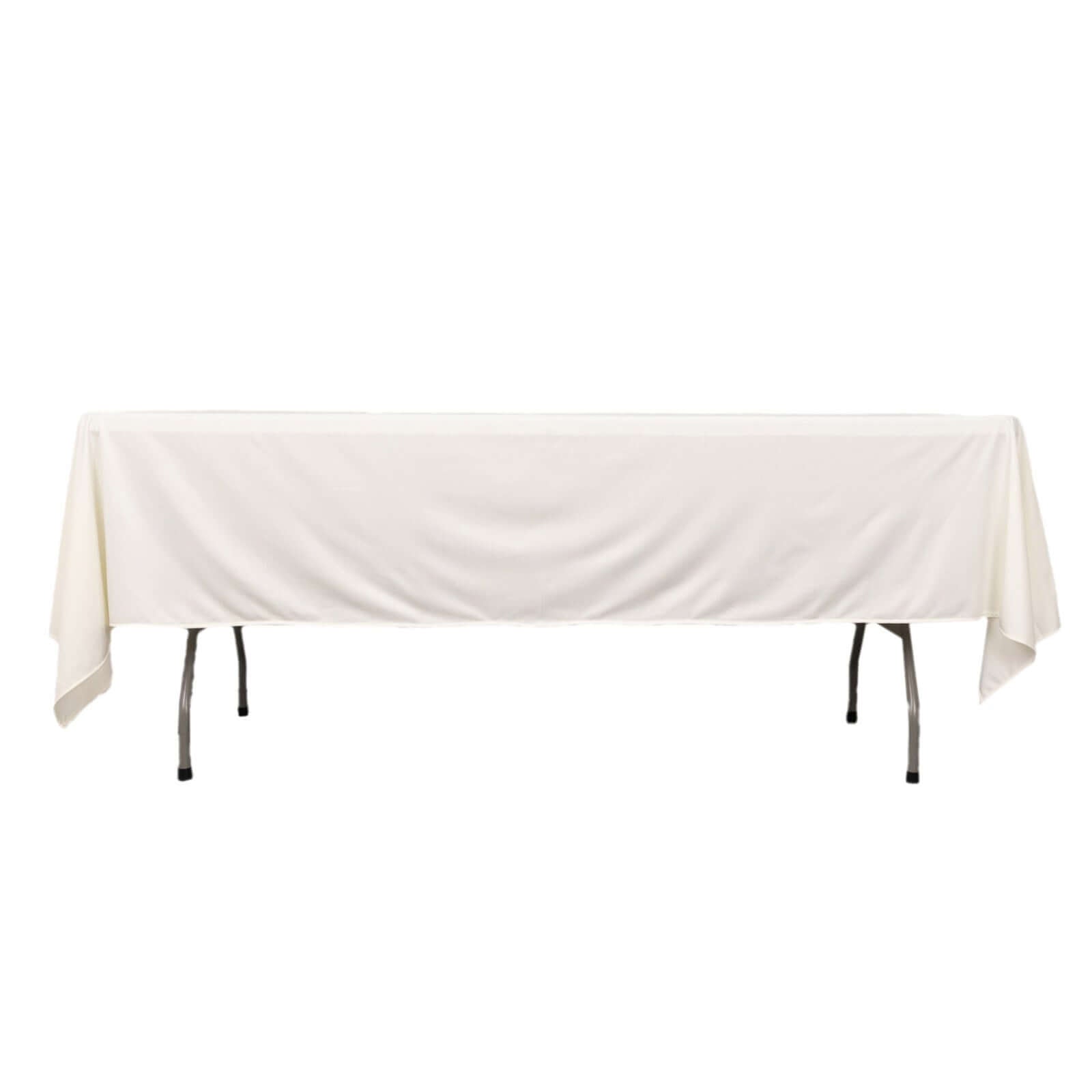 Ivory Premium Scuba 60x102 Wrinkle-Free & Stain-Resistant Rectangular Tablecloth - Ideal for Events