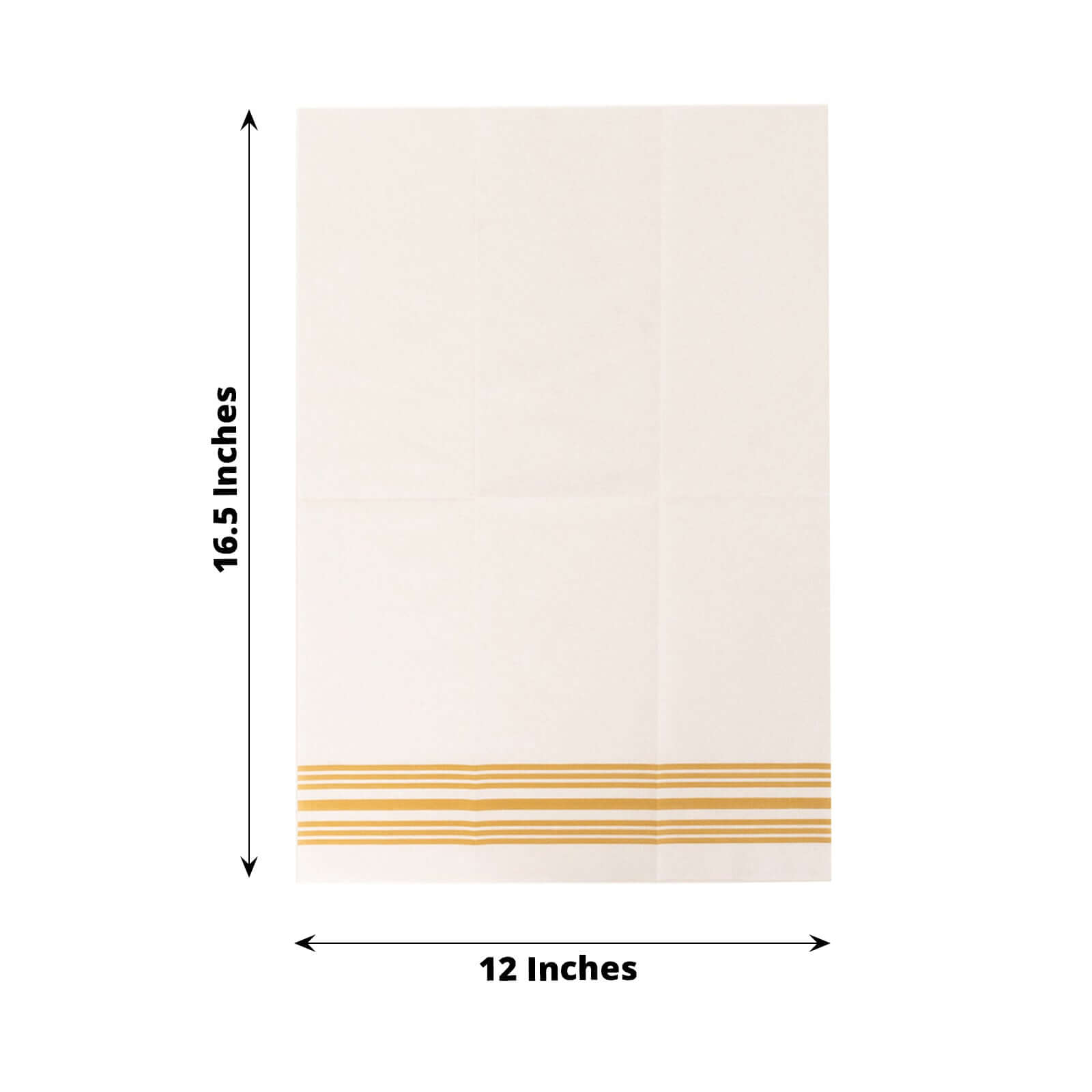 Hot Deal! 20-Pack White Linen-Like Airlaid Napkins with Gold Lines