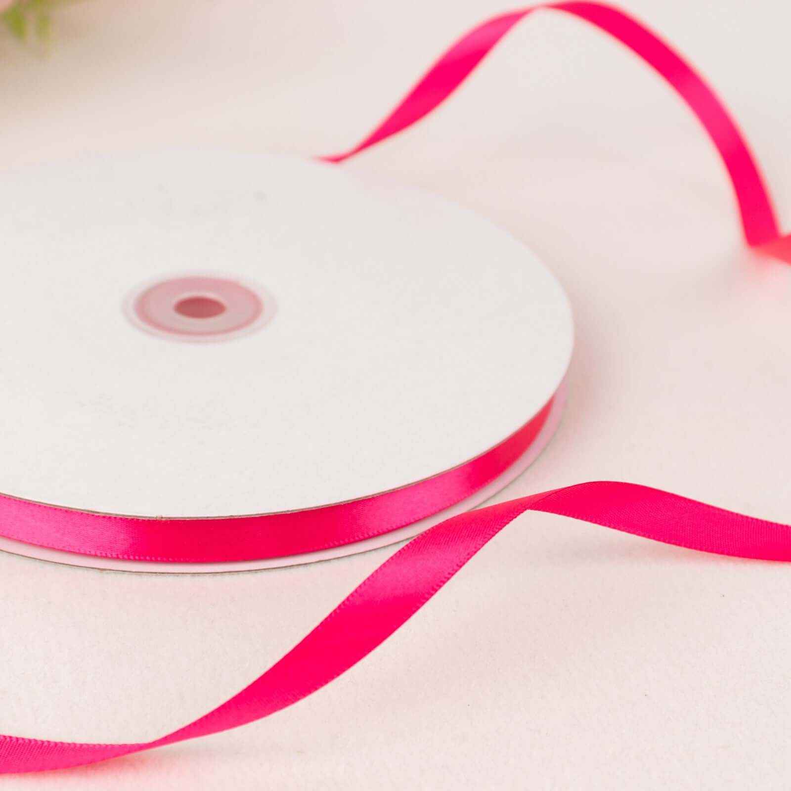 100-Yard 3/8-Inch Fuchsia Single-Sided Decorative Satin Ribbon Roll