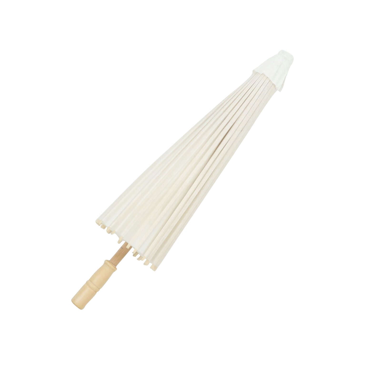 Hot Deal! 2-Pack White Paper and Bamboo Parasol Umbrellas Ideal for Bridal Shower Photos and Table Decor