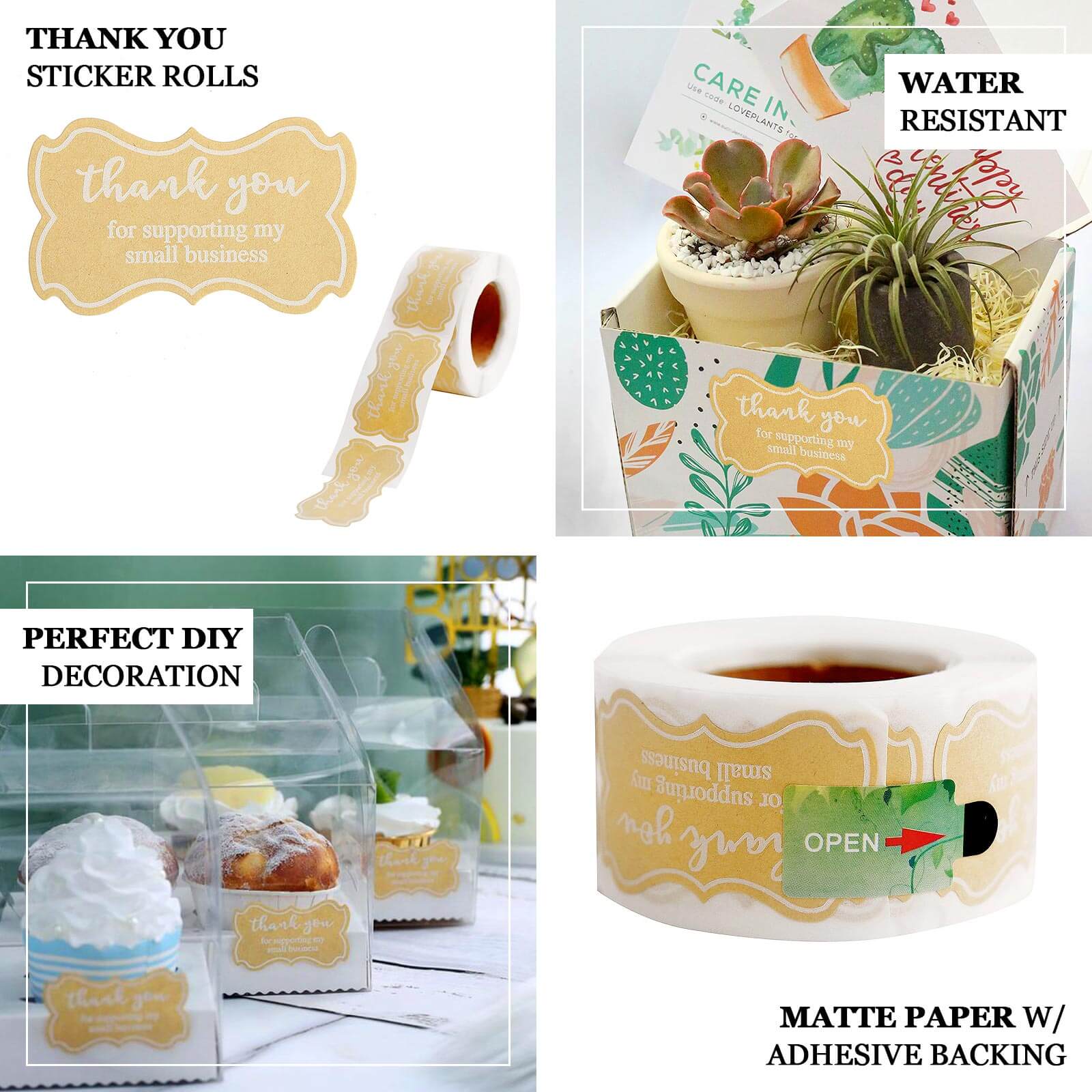 Get 500Pcs Thank You Stickers for Small Business Support - Ideal for DIY Envelopes