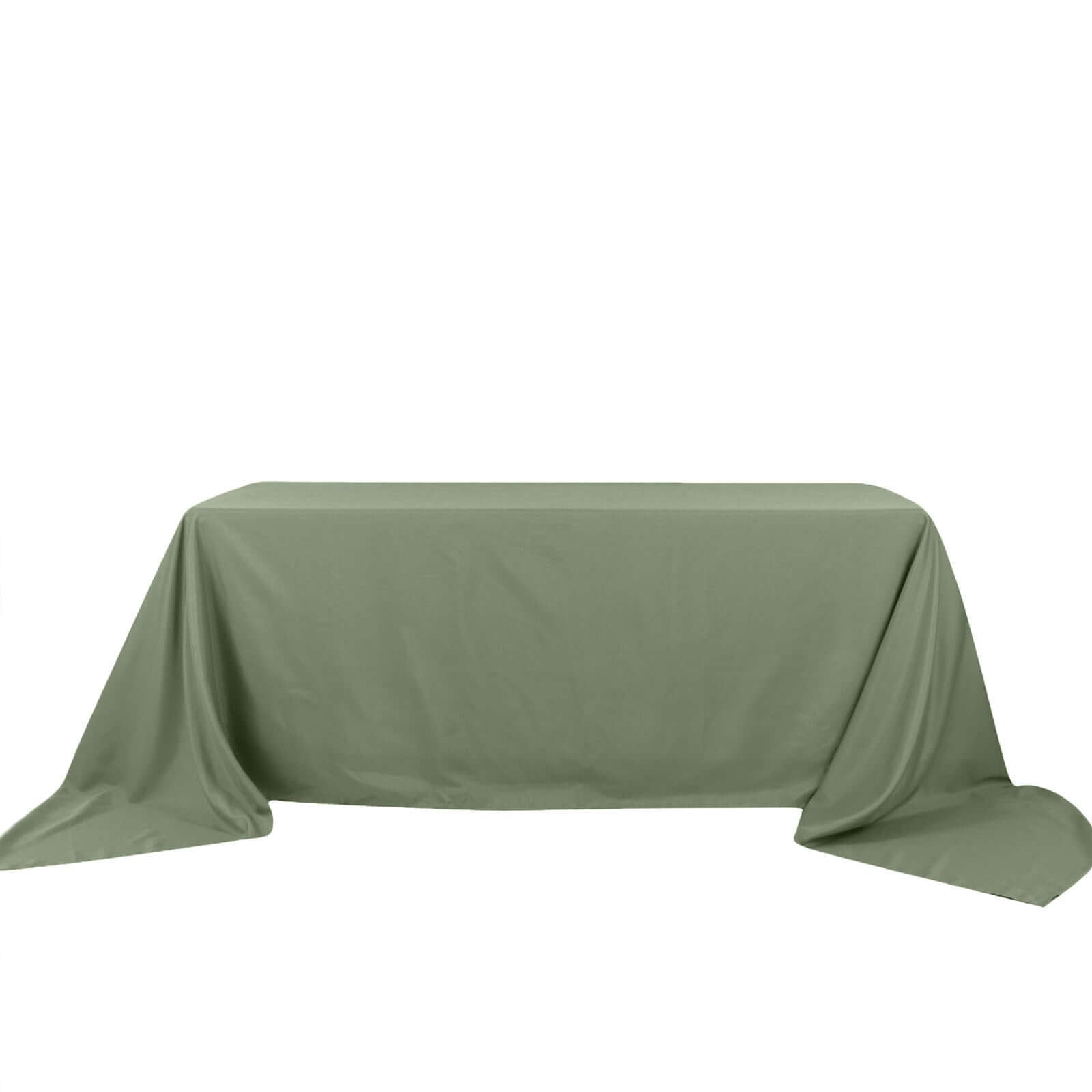 Exclusive! Seamless Wrinkle-Resistant 90x156 Polyester Rectangle Tablecloth in Dusty Sage Green