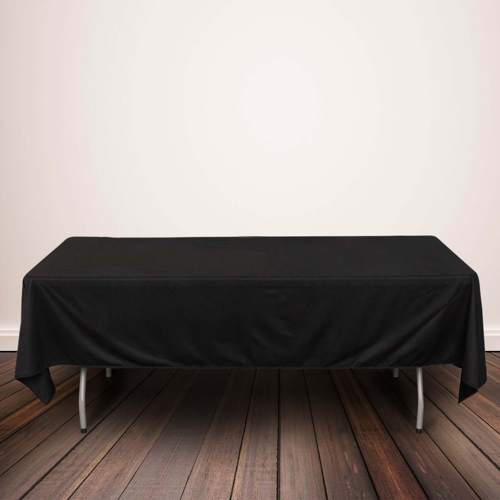 Exclusive Black 60x102 Scuba Polyester Wrinkle-Free & Stain-Resistant Rectangular Tablecloth for Weddings and Banquets