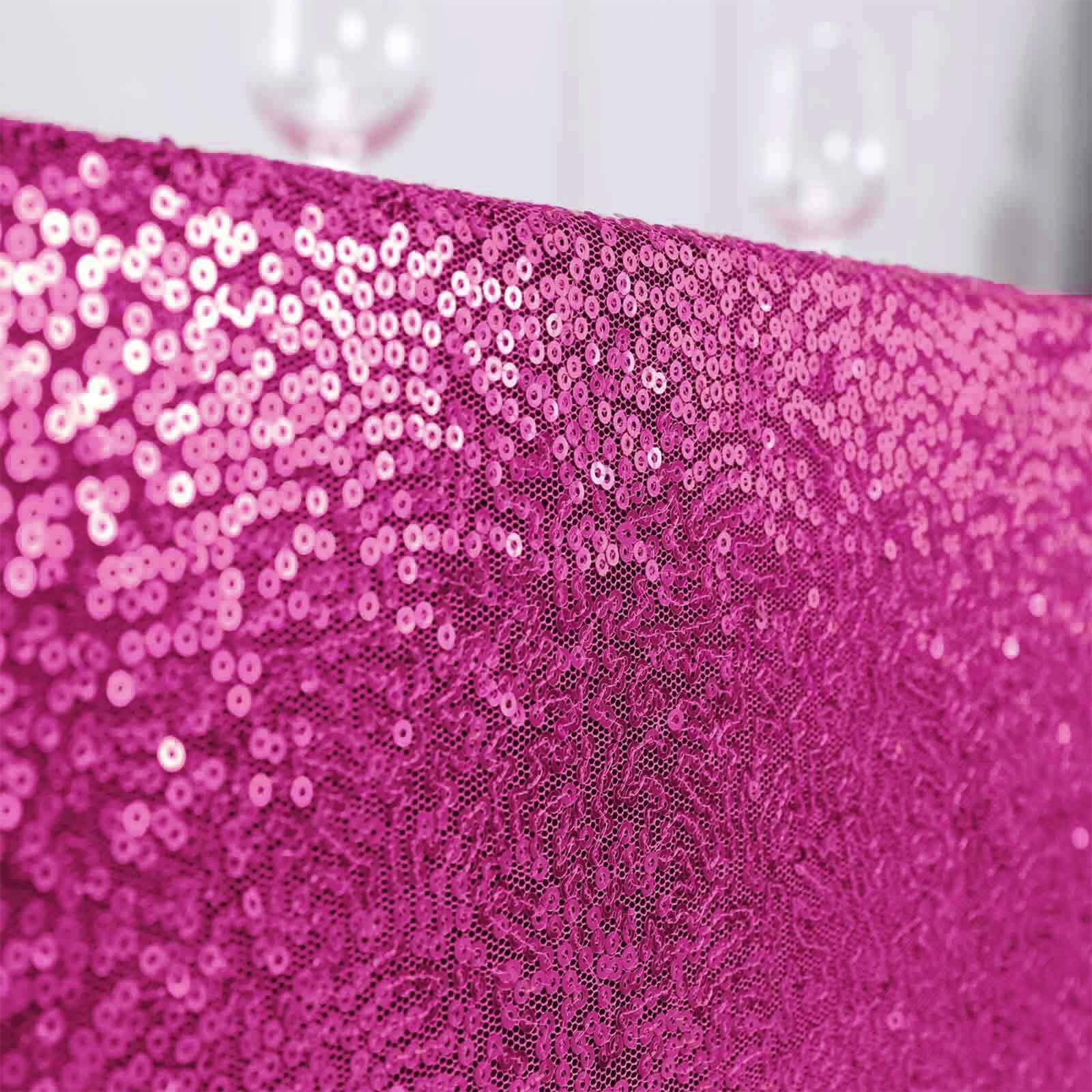 Hot Deal! Fuchsia Sequin Rectangle Tablecloth (90x156) for Stunning Event Decor
