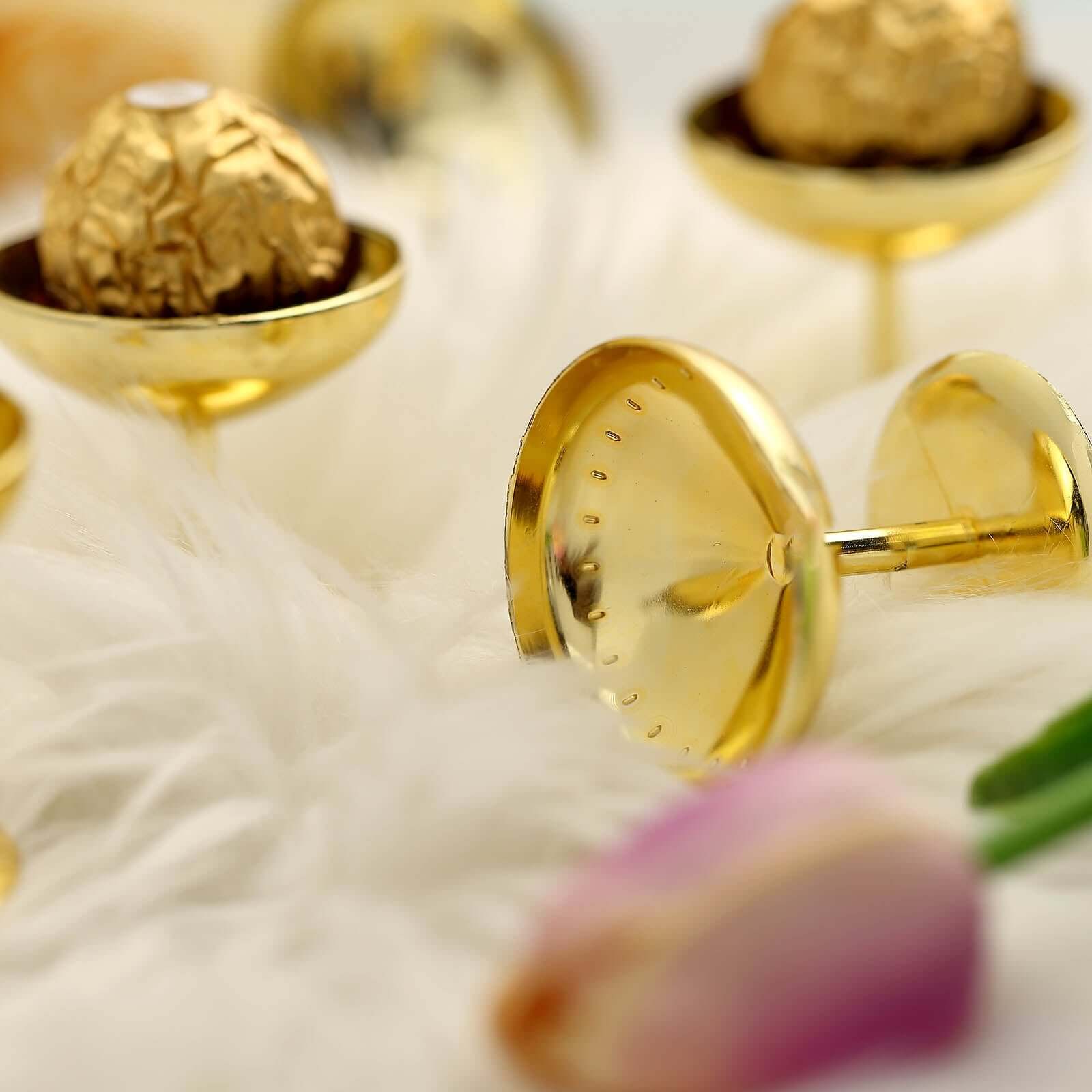 12-Pack Gold Plastic Dessert Cups - Ideal for Treats