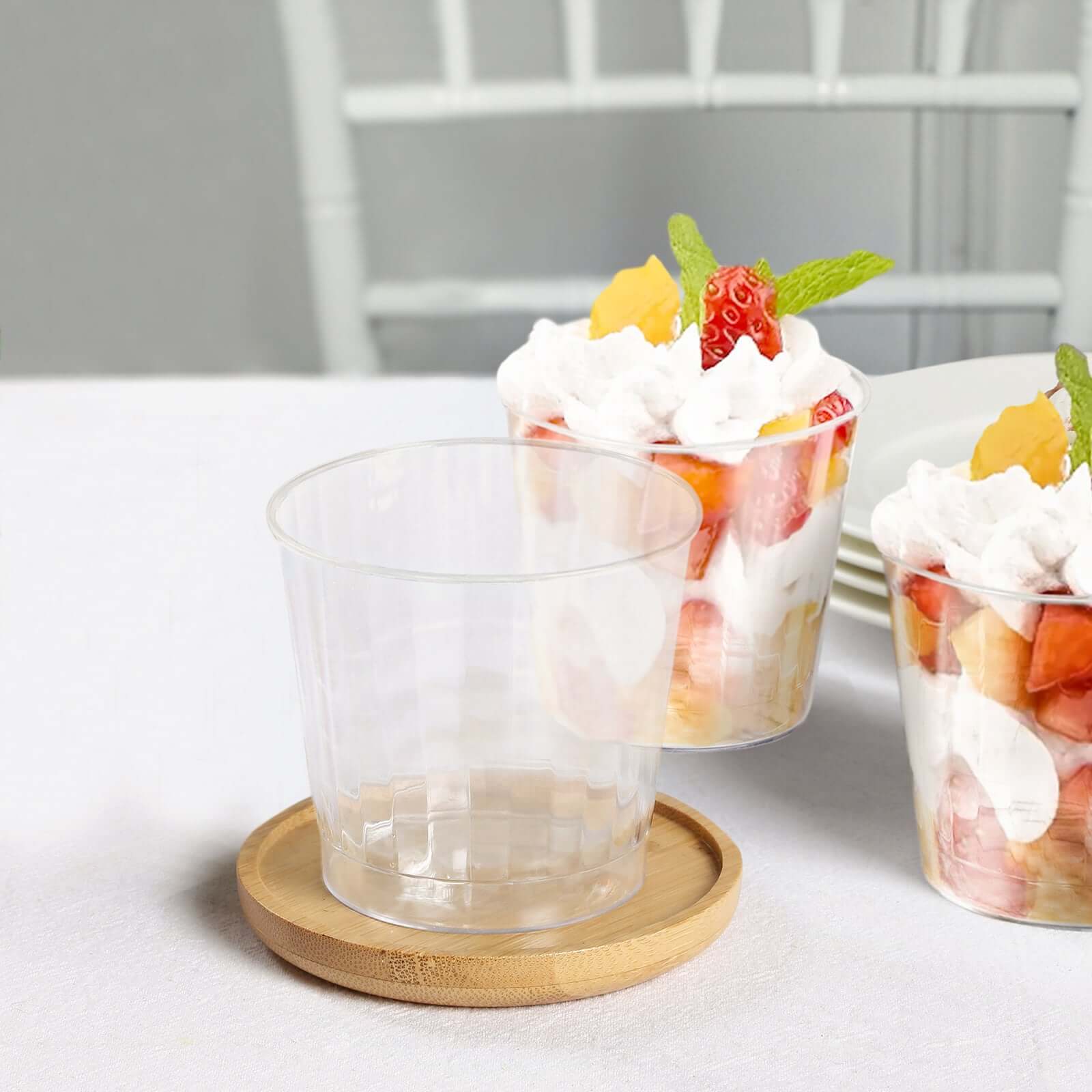25-Pack 9oz Durable Disposable Plastic Party Cups - Crystal Clear with Rounded Rim