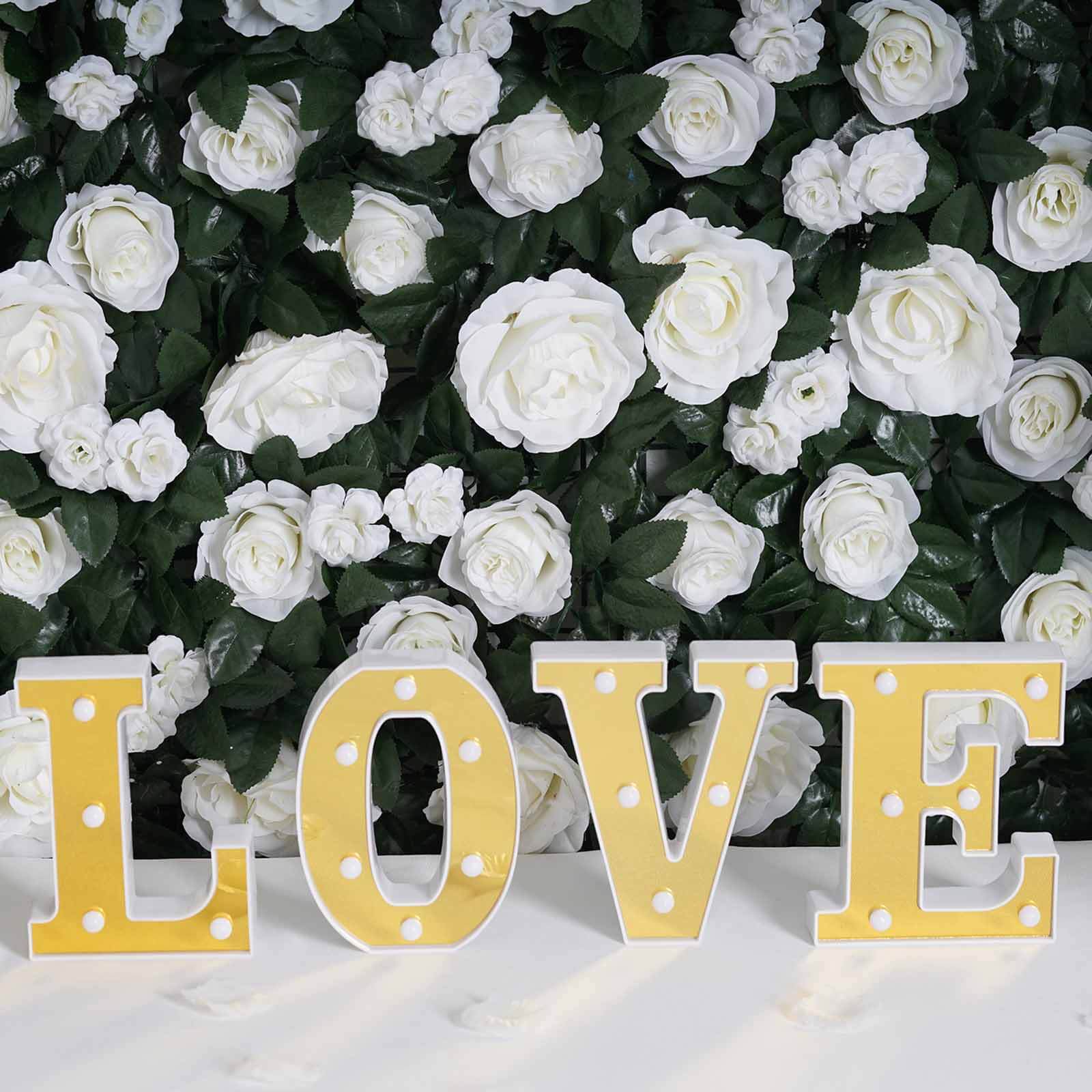 Chic 3D Gold Marquee Letter I with 3 Warm White LED Lights for Event Decor 6'