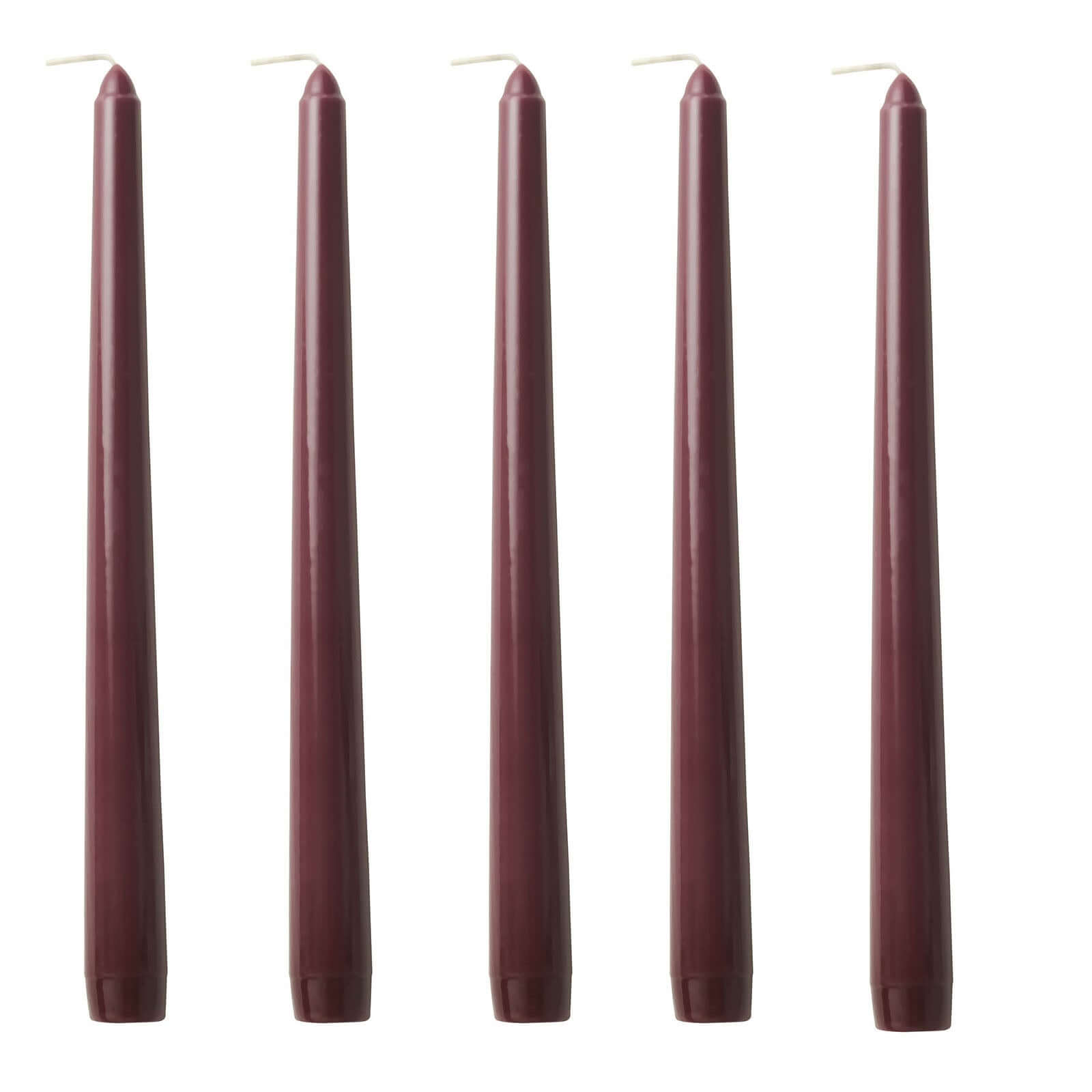 Premium 12-Pack Unscented Burgundy Taper Candles for Elegant Settings - 10 Inches