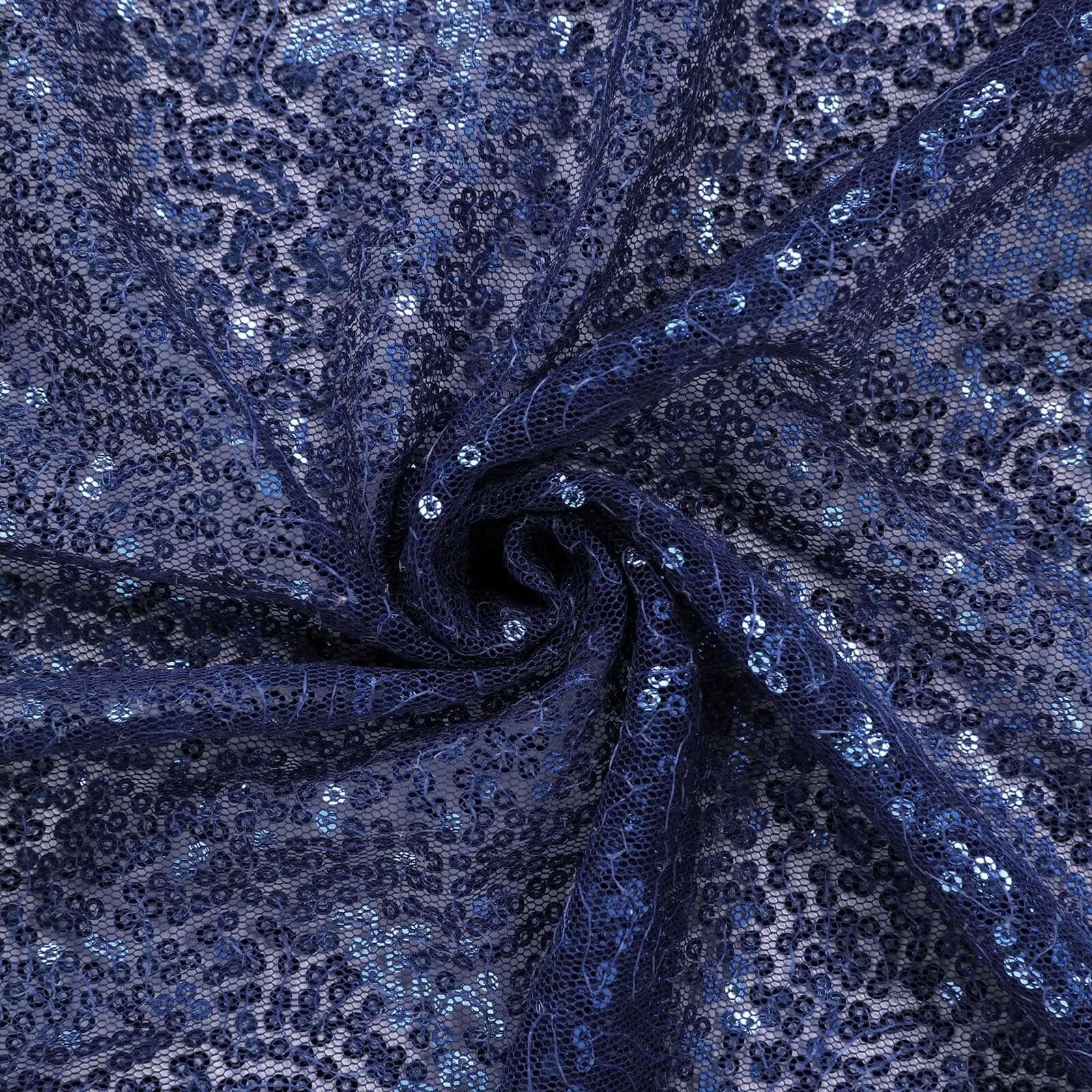 Hot! Navy Blue Seamless Sequined Rectangle Tablecloth 90x156