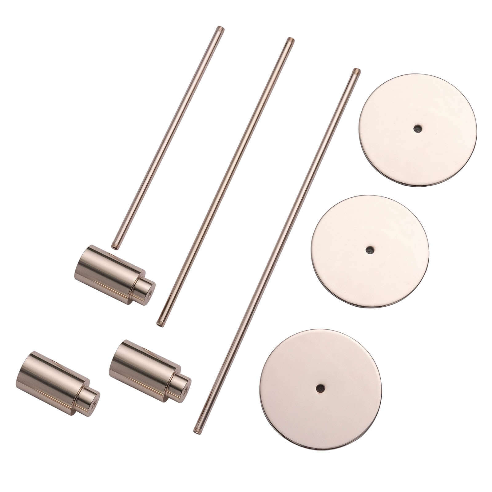 Gold Metal Set of 3 Taper Candle Stands with Round Base - Ideal for Weddings