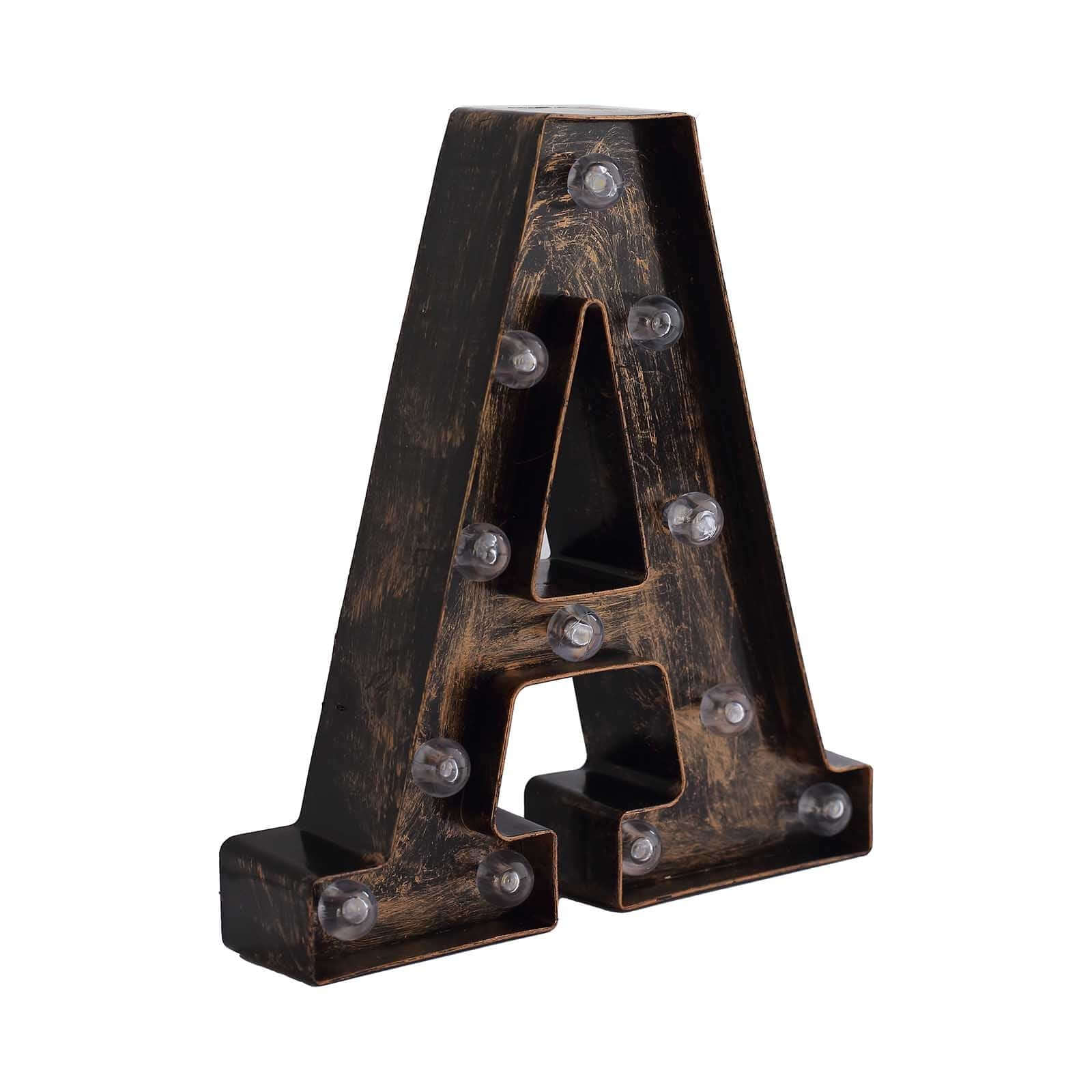 Hot! Industrial Style Antique Black LED Marquee Letter A for Weddings & Displays