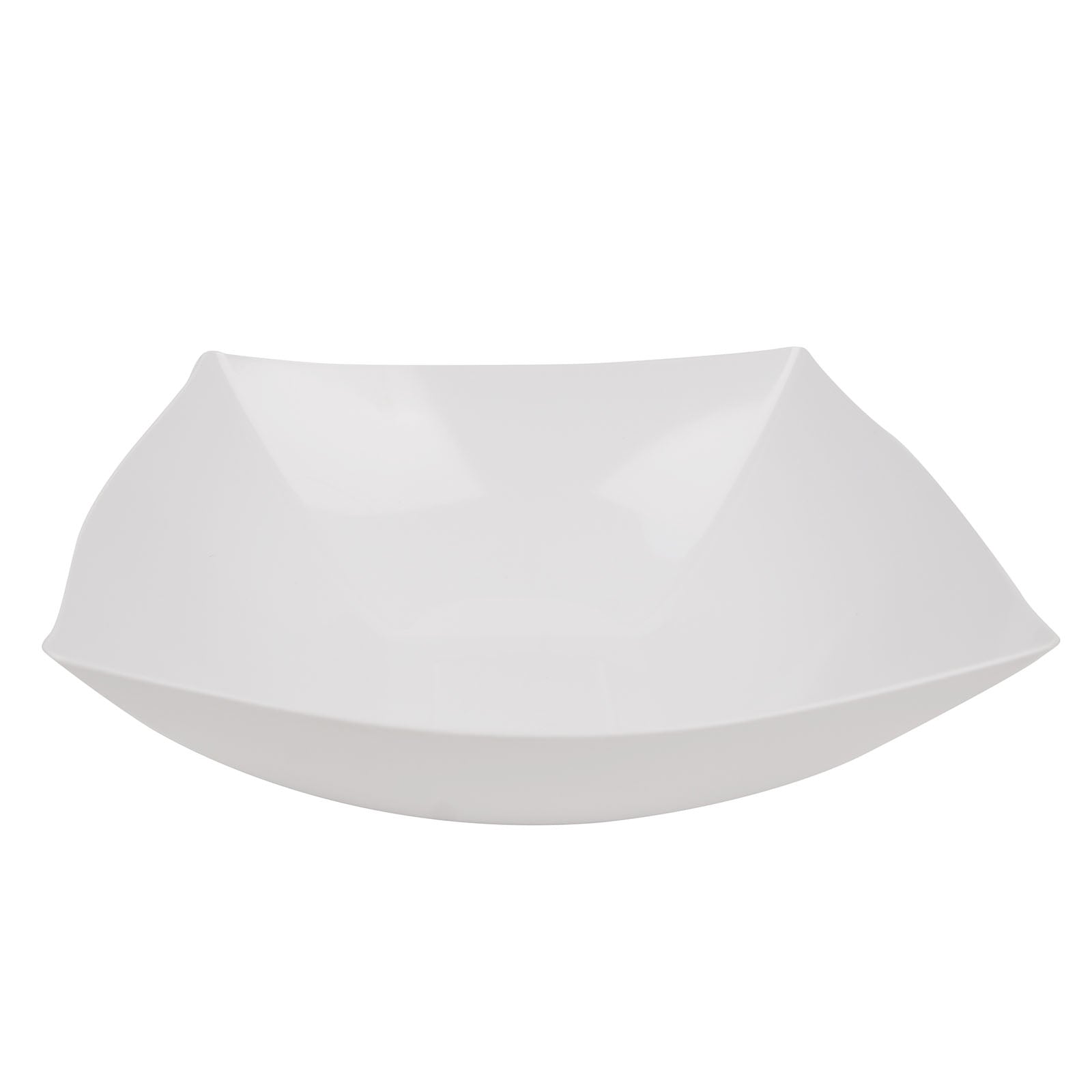 Hot Deal! 4-Pack Large Square White Plastic Salad Bowls - Durable Disposable Party Serving Dishes, 128oz Each