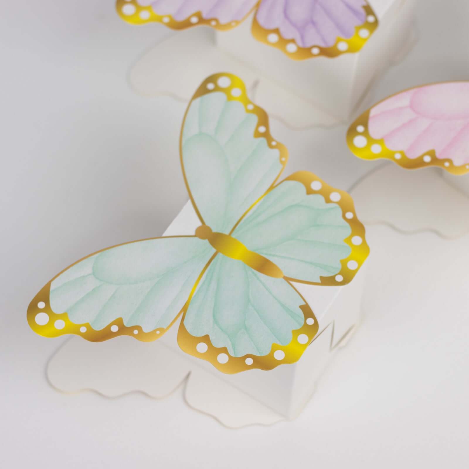 12-Pack High-Quality Butterfly-Themed Paper Candy Gift Favor Boxes, 6x8 Size