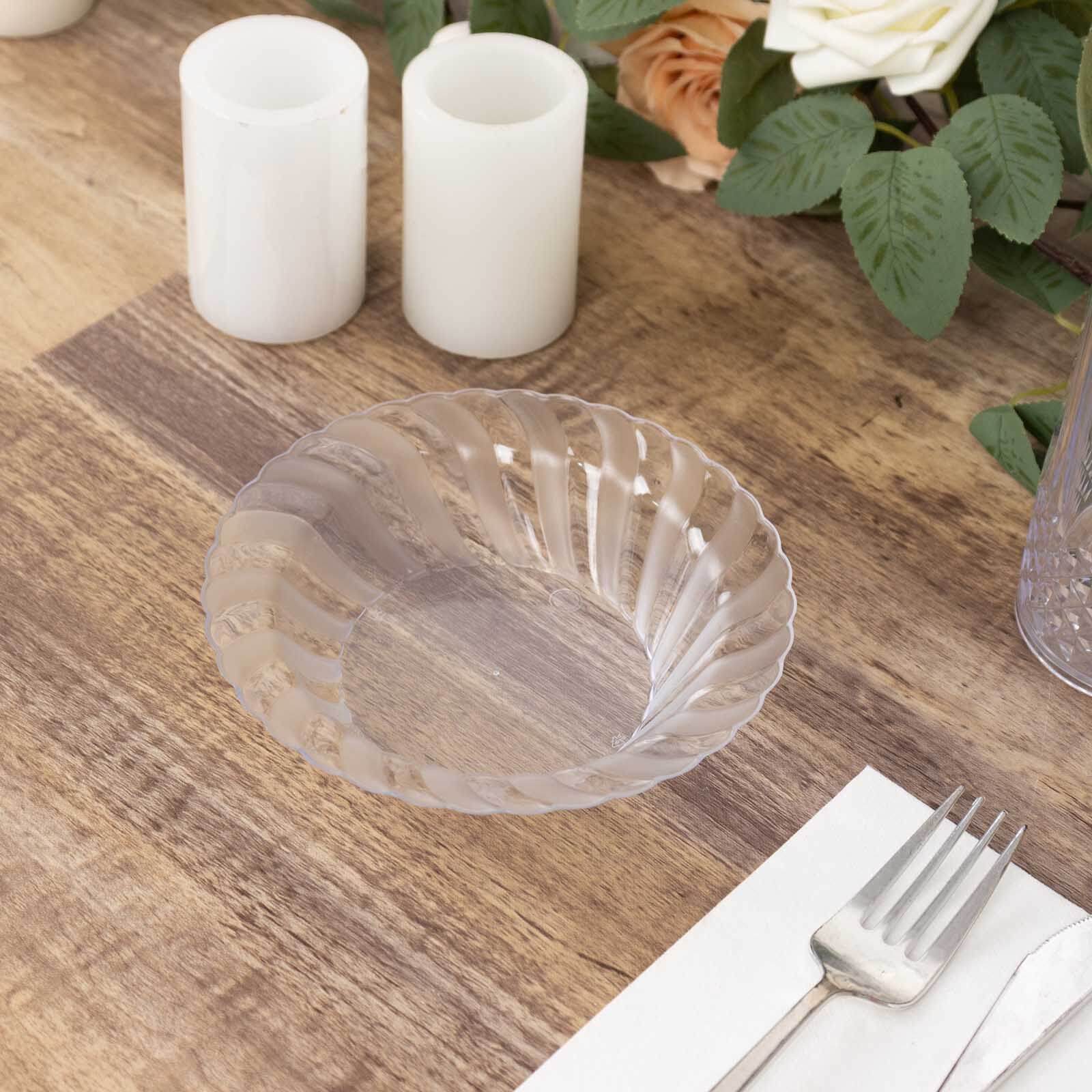 Hot Deal! 10-Pack Durable Disposable 5oz Clear Flared Hard Plastic Fruit Bowls for Desserts