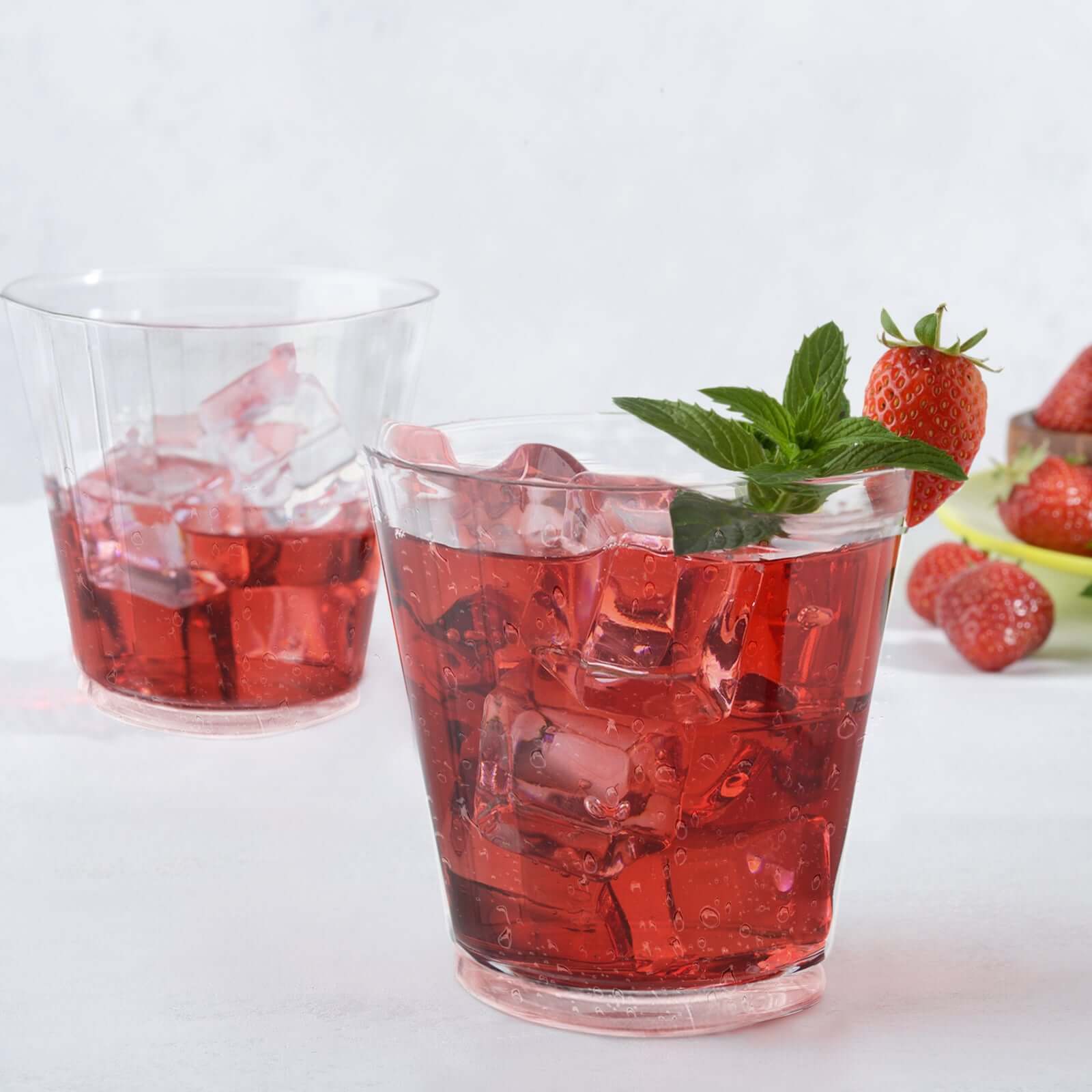 25-Pack 9oz Durable Disposable Plastic Party Cups - Crystal Clear with Rounded Rim