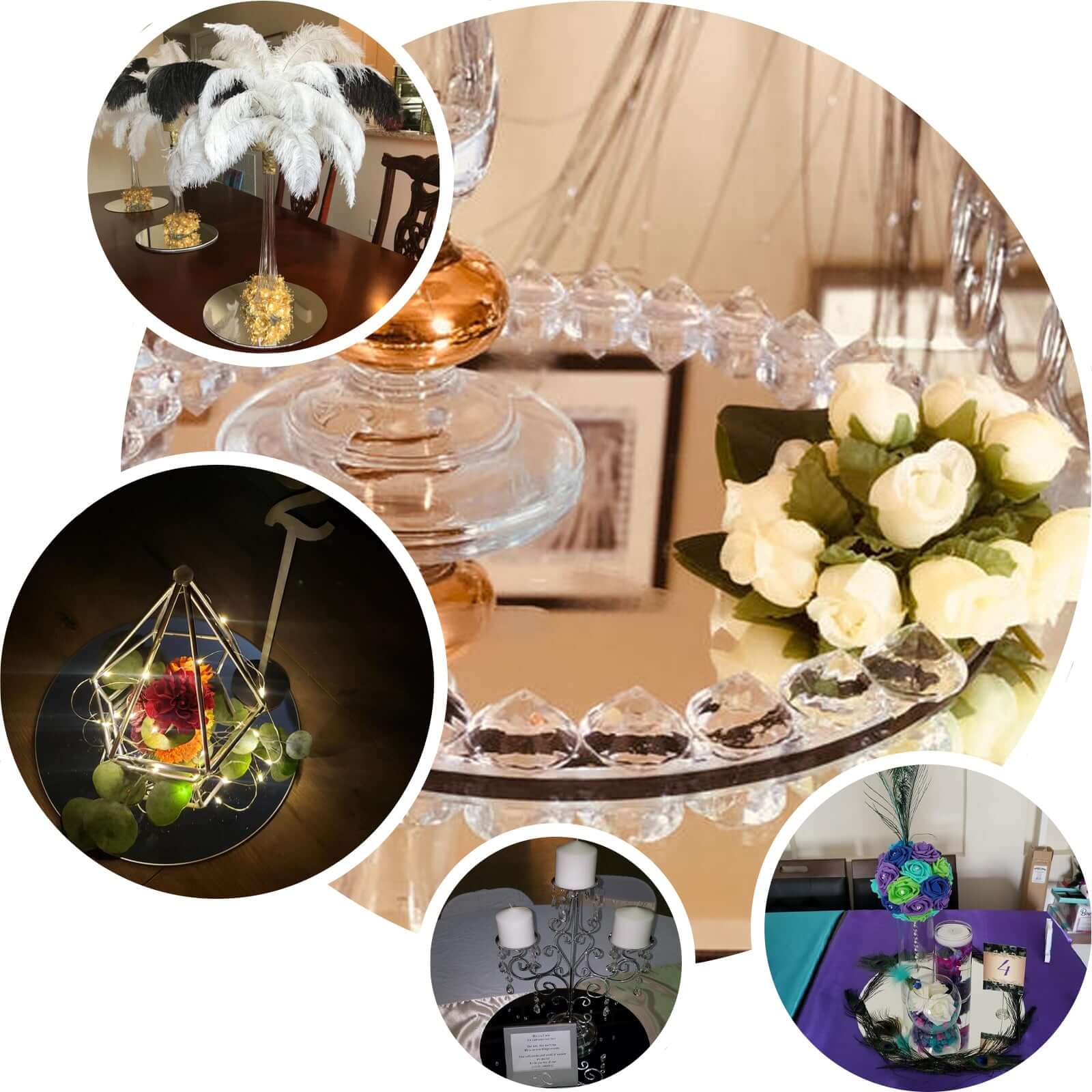 Hot Sale! 6-Pack Round Glass Mirrors for Wall Hanging and Table Centerpiece Decor