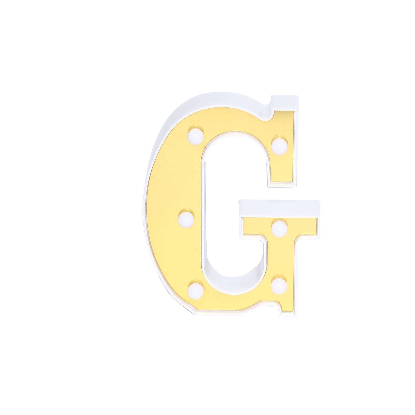 Gorgeous 3D Gold Marquee Letter G with 6 Warm White LED Lights - Ideal Event Decor