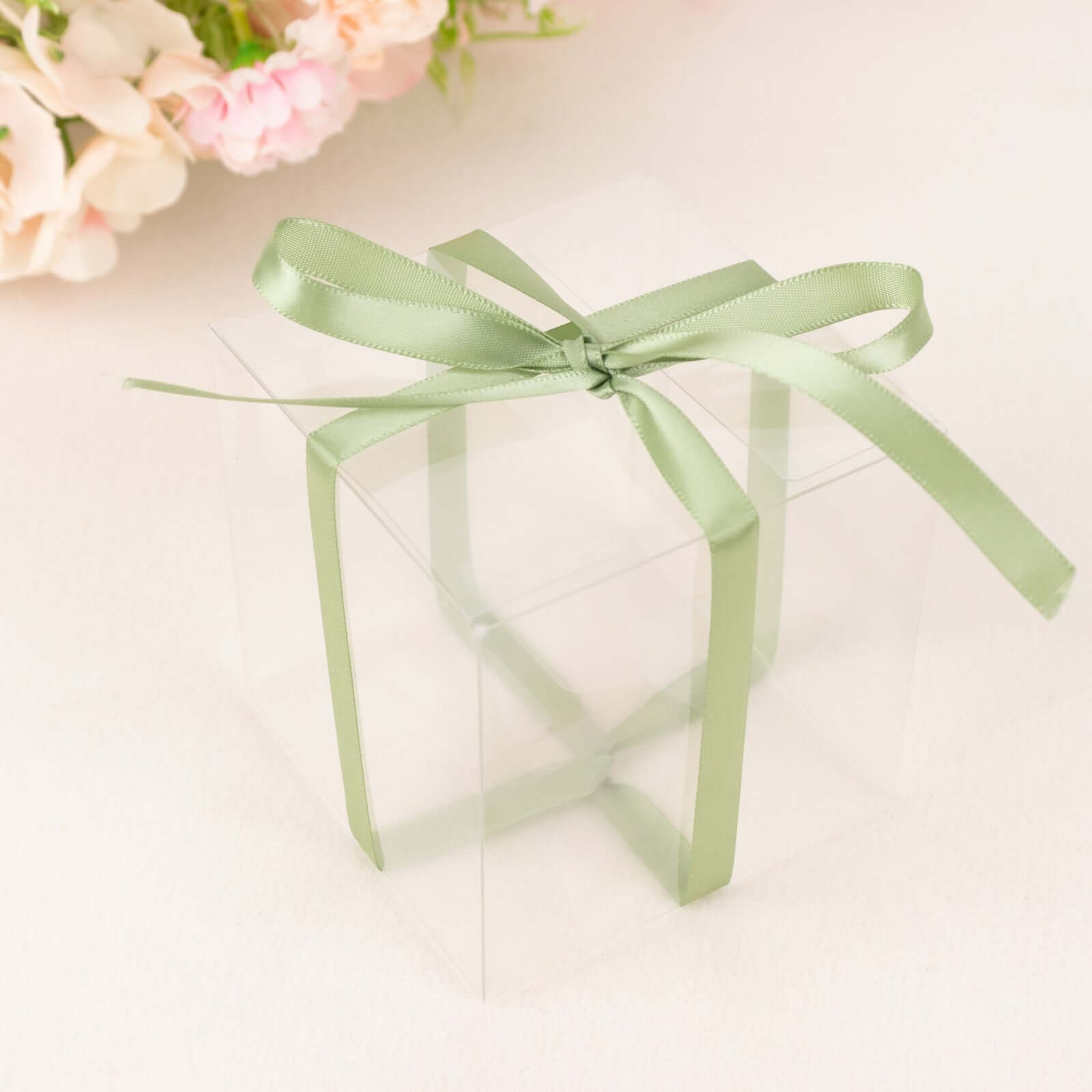 100-Yard 3/8 Sage Green Single-Sided Decorative Satin Ribbon for Events