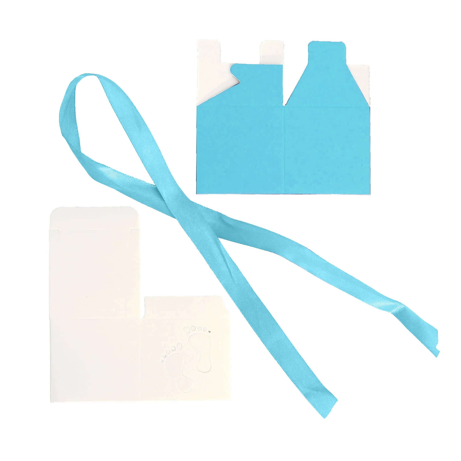 25-Piece Set of Light Blue Square Baby Shower Party Favor Candy Gift Boxes