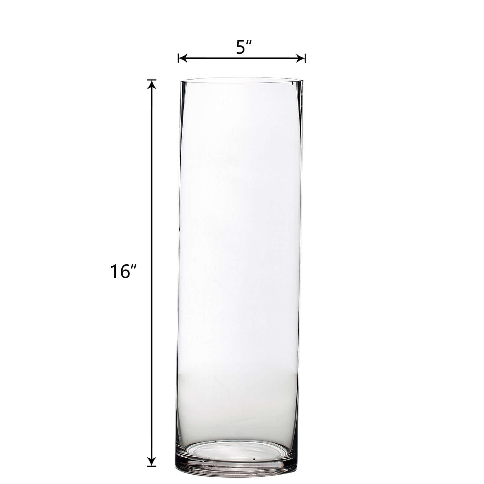 Amazing 6-Pack Clear Glass Cylinder Flower Vases - Ideal Stylish Centerpieces for Weddings
