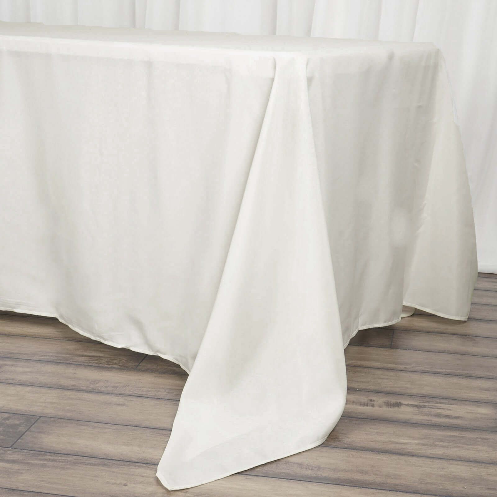 Ivory Polyester Rectangle Tablecloth 72x120 - Durable & Stylish, Ideal for Events