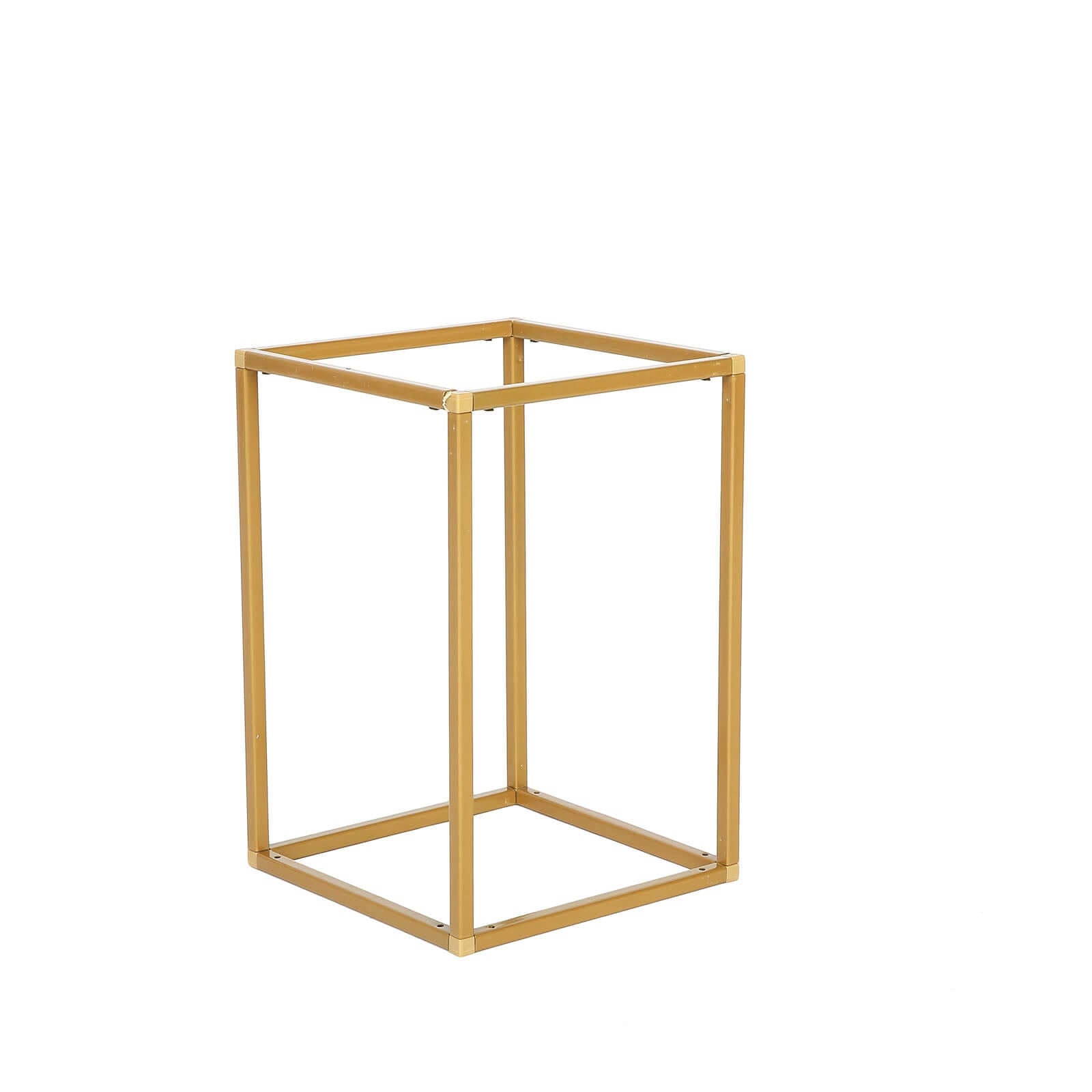 2-Pack Gold Metal Rectangular Geometric Column Frame Wedding Flower Stand - Ideal for Elegant Arrangements