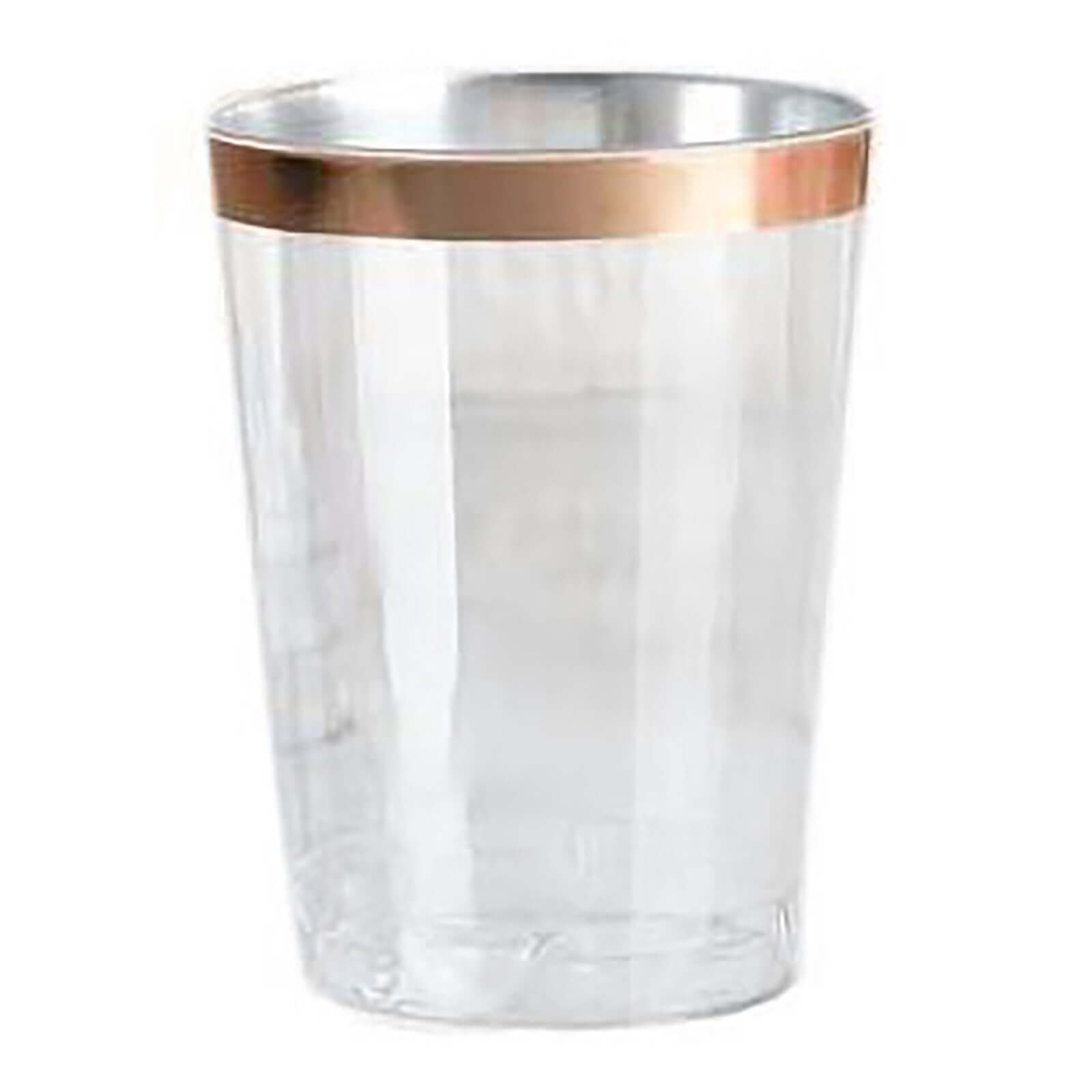 Hot Deal! 12-Pack Durable Disposable Plastic Party Cups with Rose Gold Rim, 10oz for Special Occasions