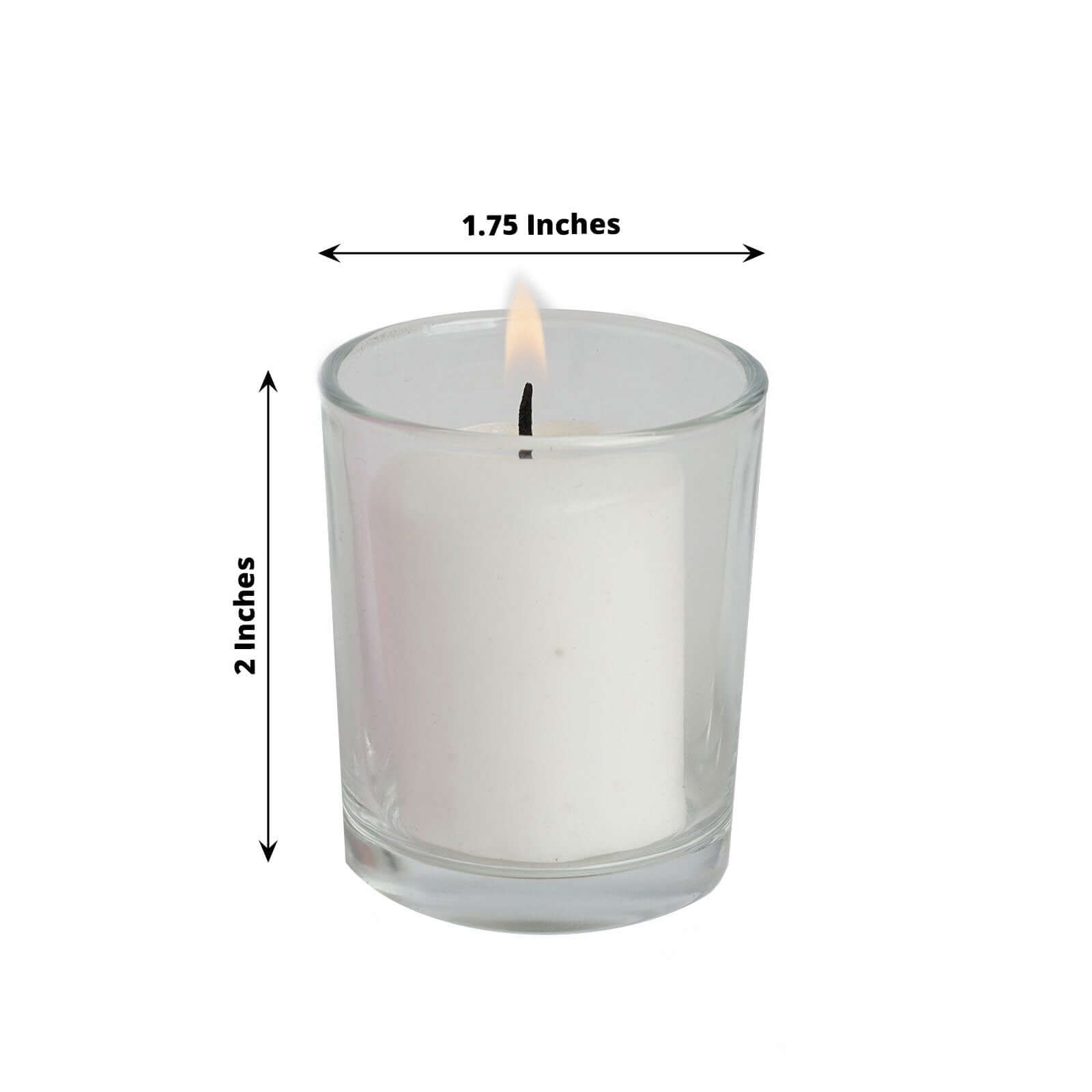 12-Piece Set of White Votive Tealight Candles with Clear Glass Holders for Decor