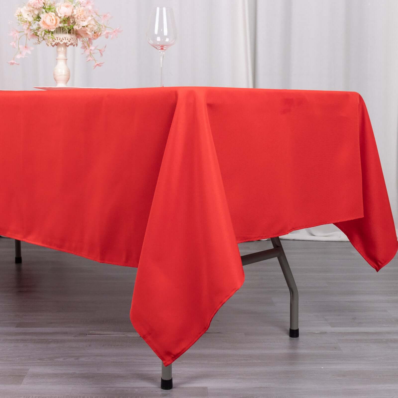 Hot! Durable Red 60x102 Premium Polyester Rectangle Tablecloth - 220GSM Wrinkle-Resistant