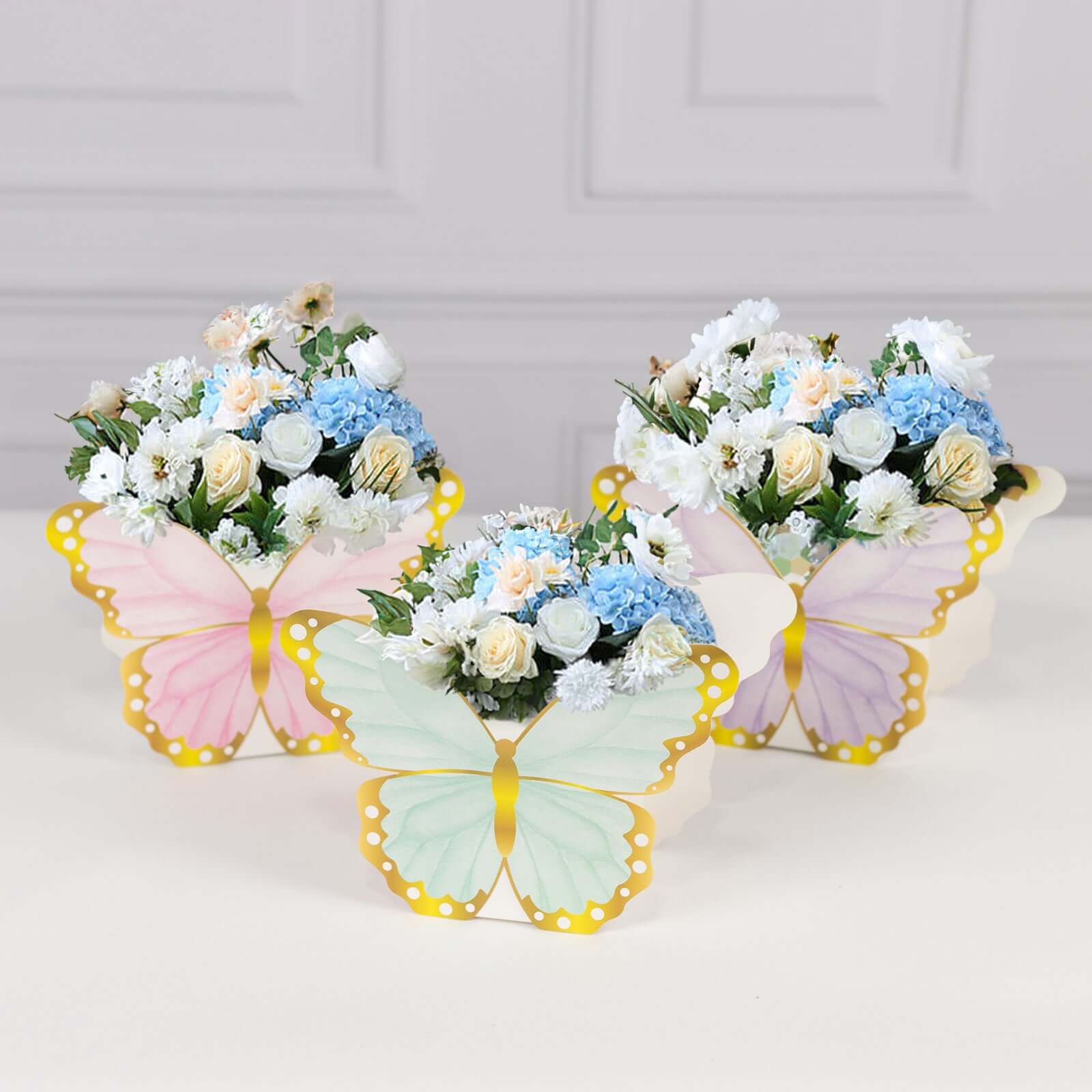 12-Pack High-Quality Butterfly-Themed Paper Candy Gift Favor Boxes, 6x8 Size