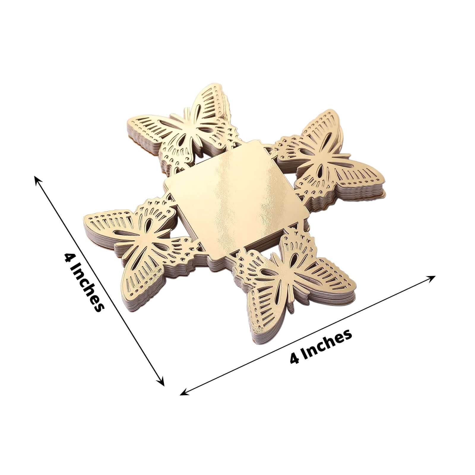 Hot Deal! 50-Pack Metallic Gold Mini Paper Truffle Cup Liners with Butterfly Square Design for Cupcakes