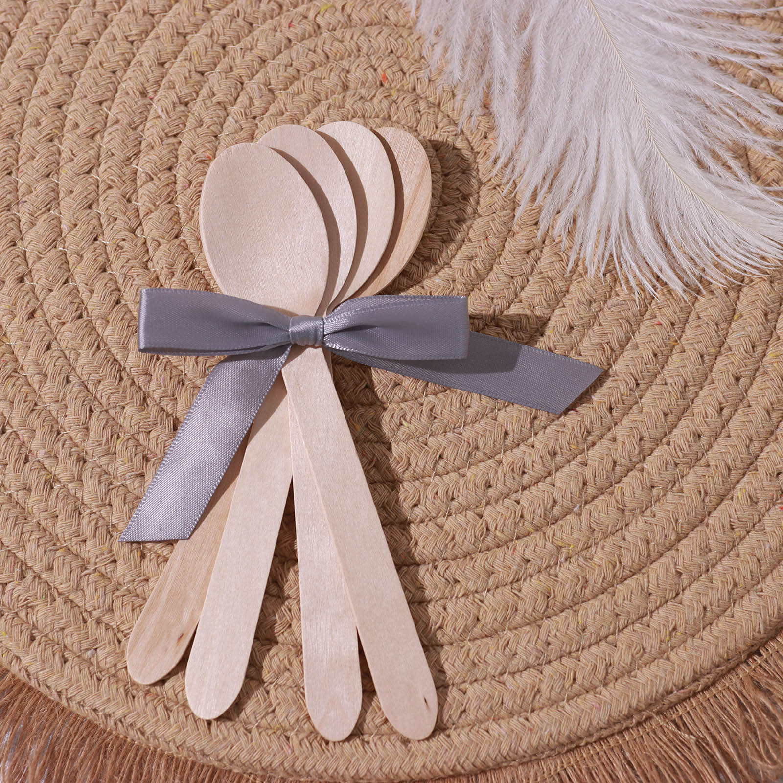 100-Piece Set of Natural Birchwood Spoons - Eco-Friendly, Biodegradable for Rustic & Outdoor Events