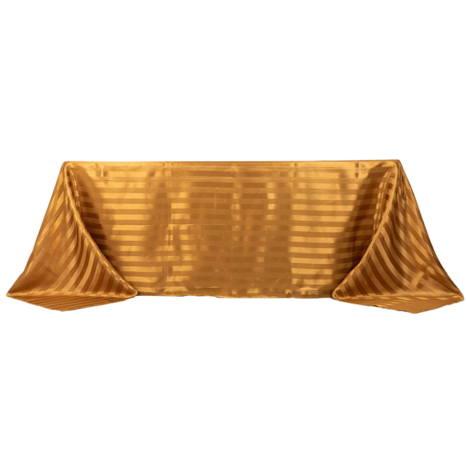Exclusive Gold Satin Striped 90x132 Rectangular Seamless Tablecloth